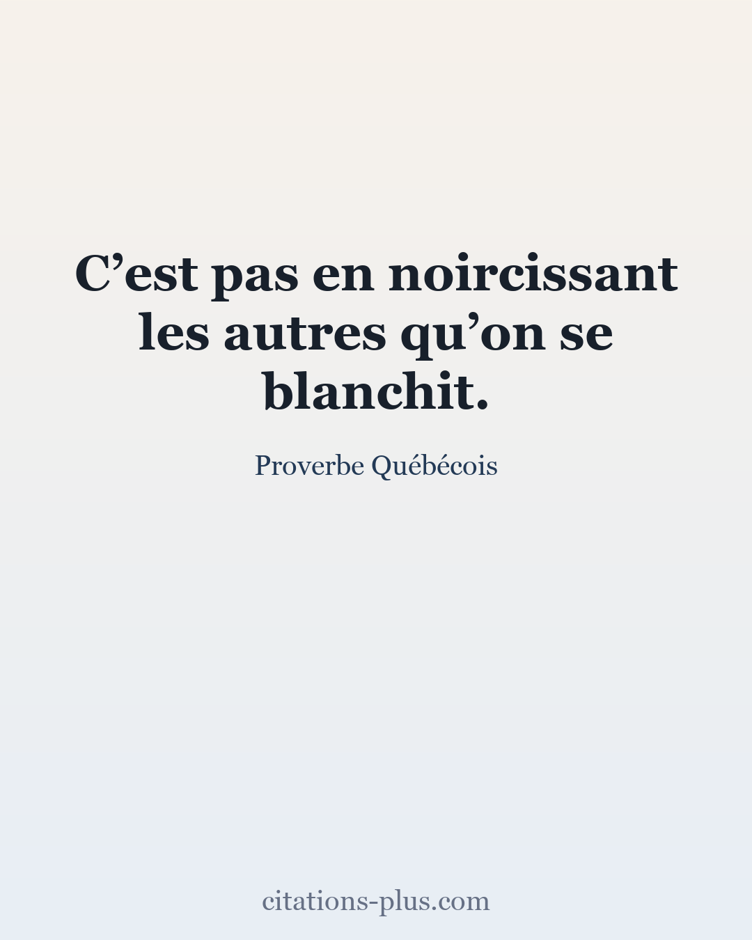 Carte Premium clair — Proverbe Québécois