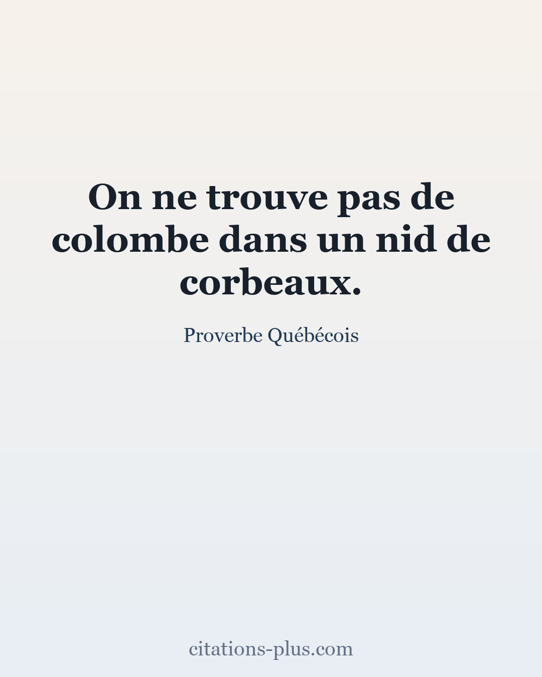 Carte Premium clair — Proverbe Québécois