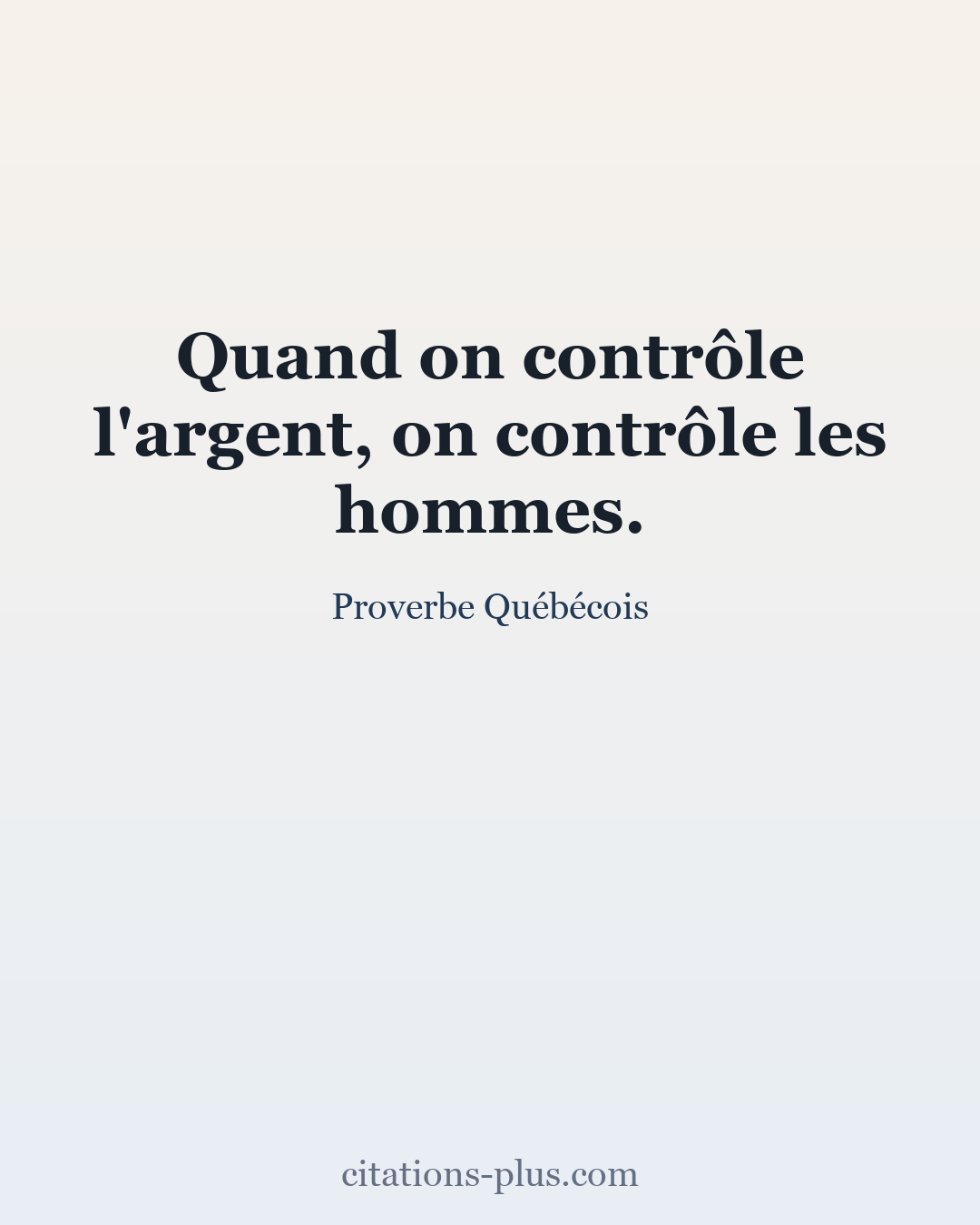Carte Premium clair — Proverbe Québécois