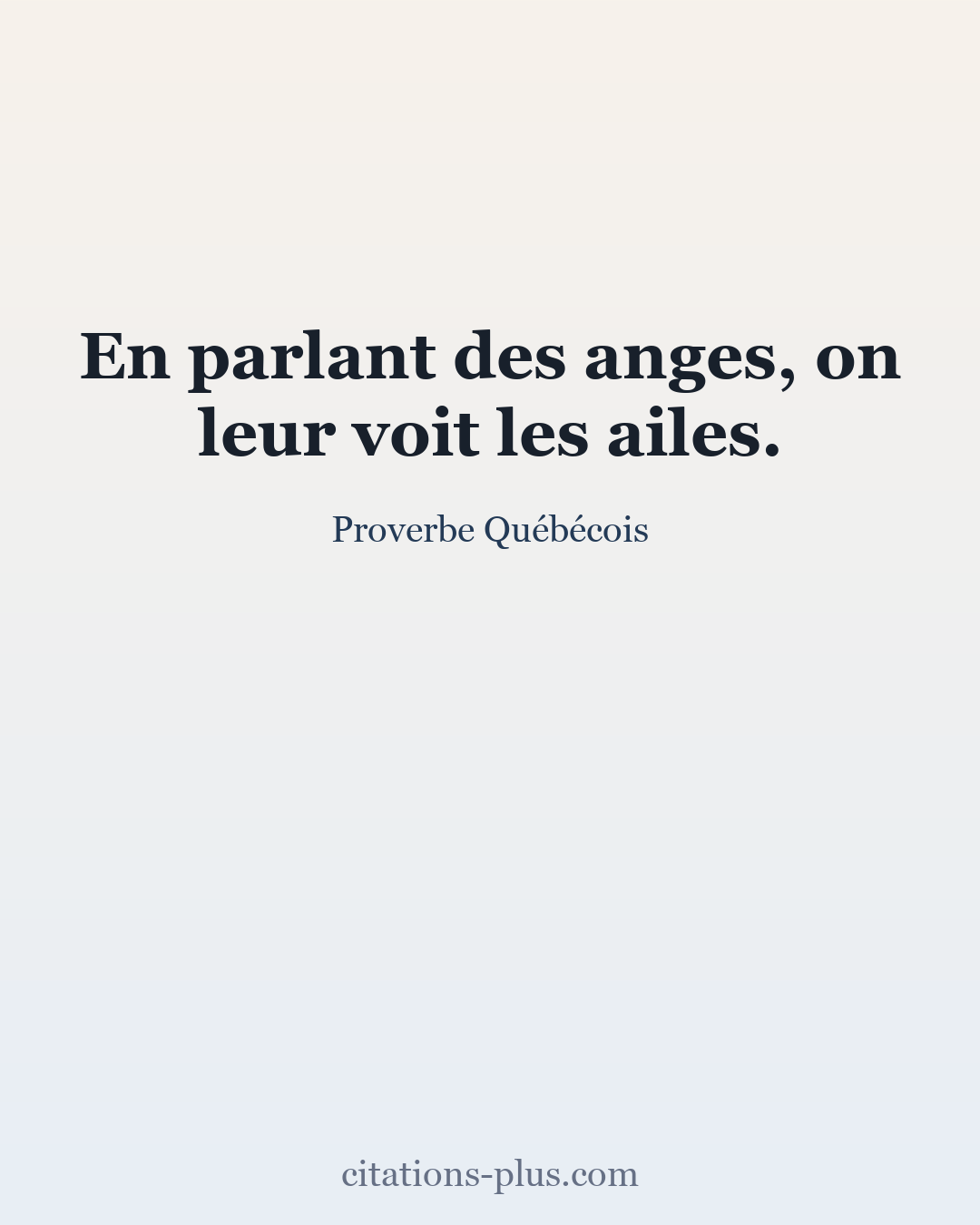 Carte Premium clair — Proverbe Québécois