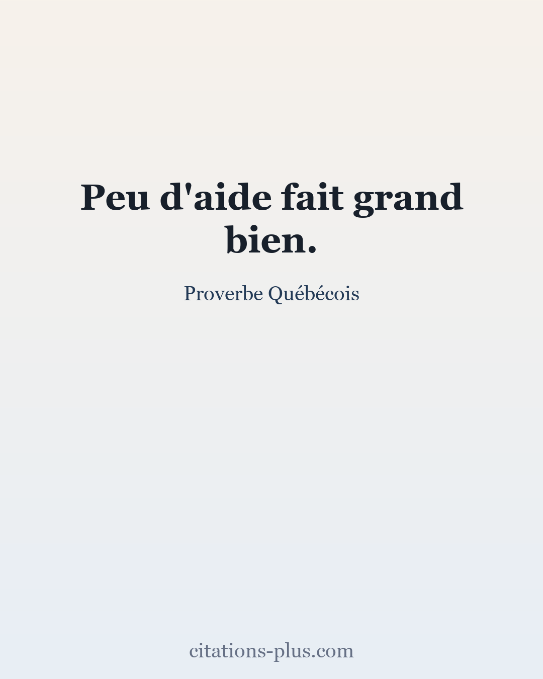 Carte Premium clair — Proverbe Québécois