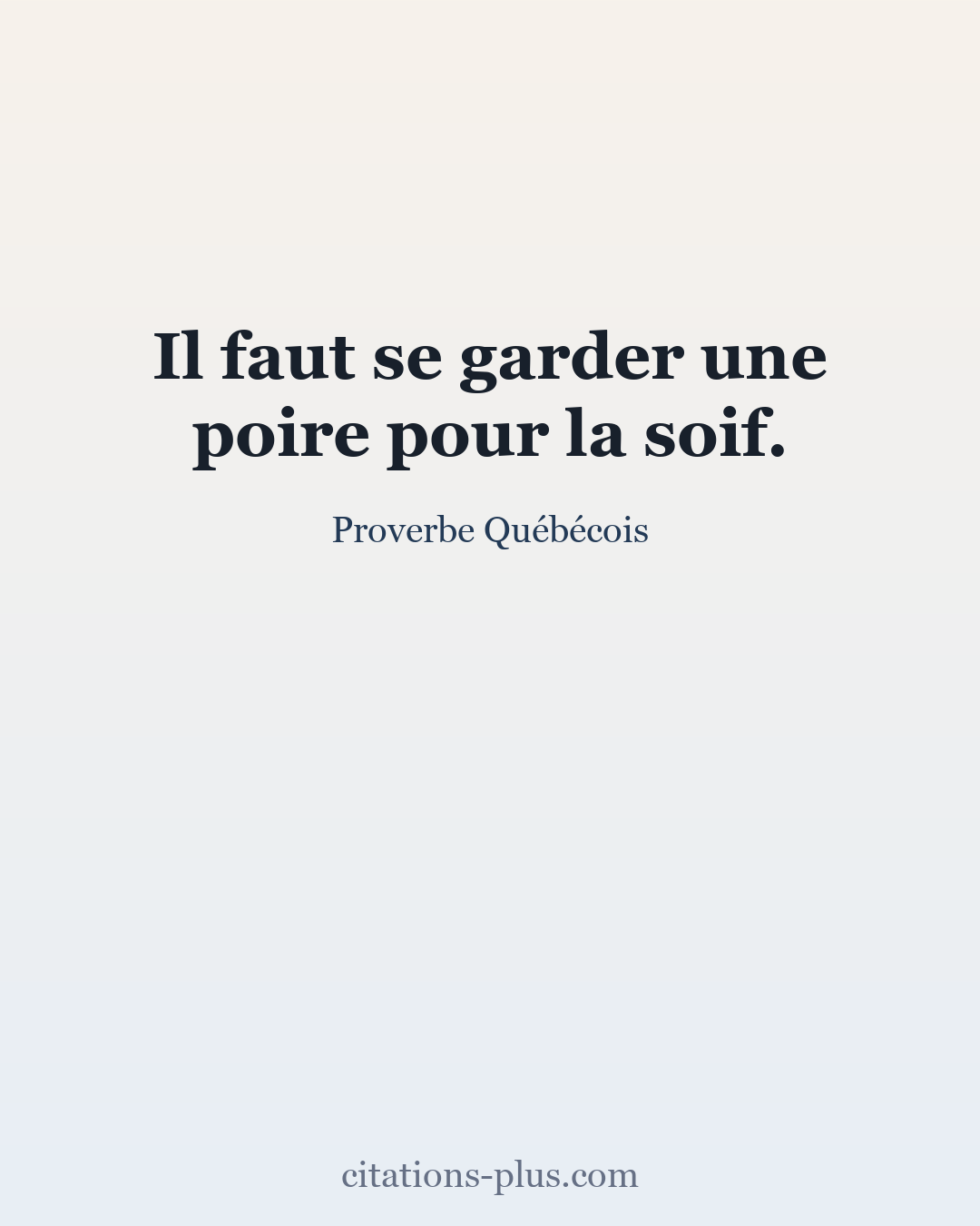 Carte Premium clair — Proverbe Québécois