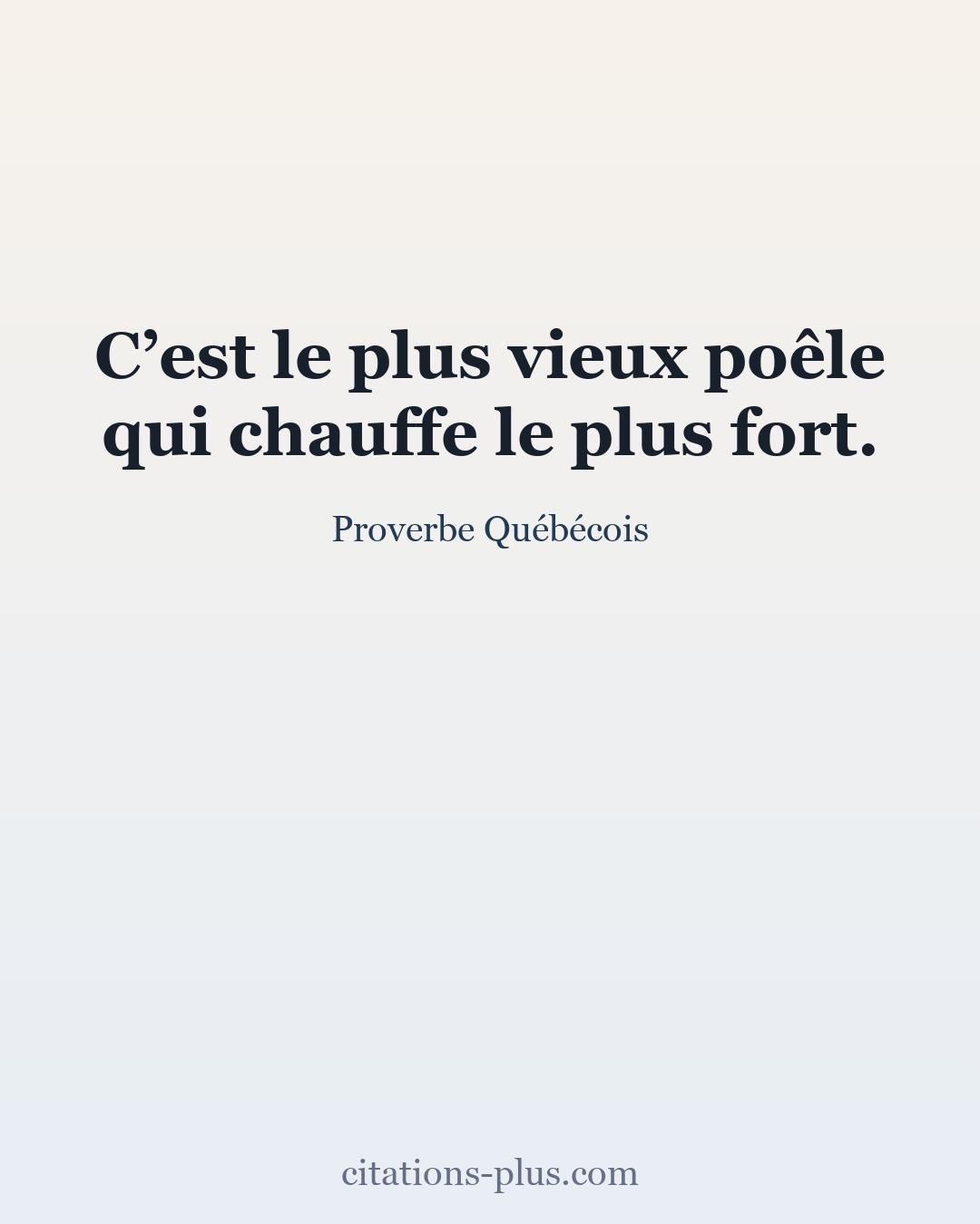 Carte Premium clair — Proverbe Québécois