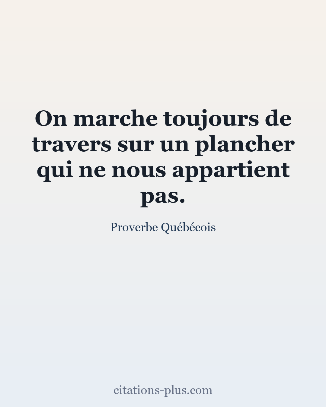Carte Premium clair — Proverbe Québécois