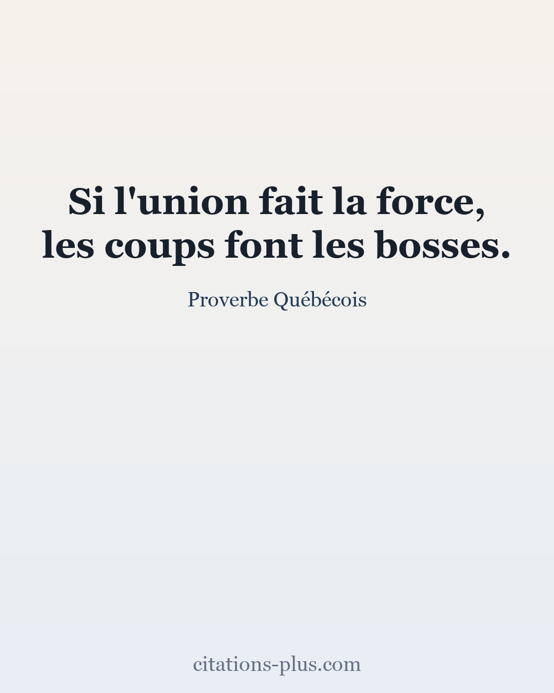 Carte Premium clair — Proverbe Québécois