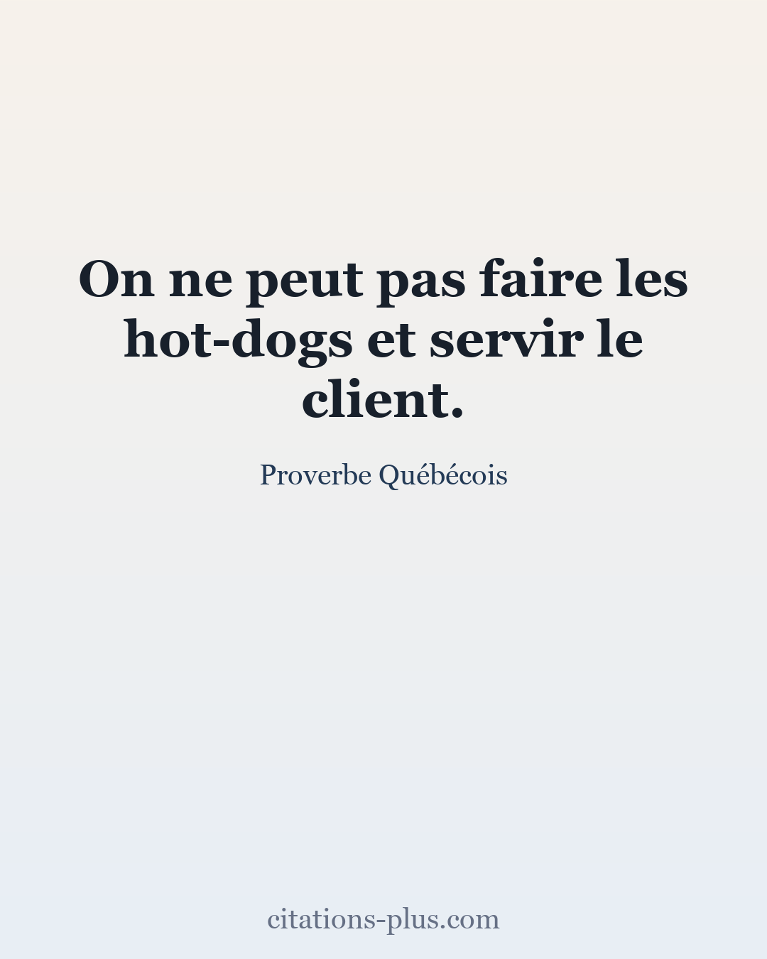 Carte Premium clair — Proverbe Québécois
