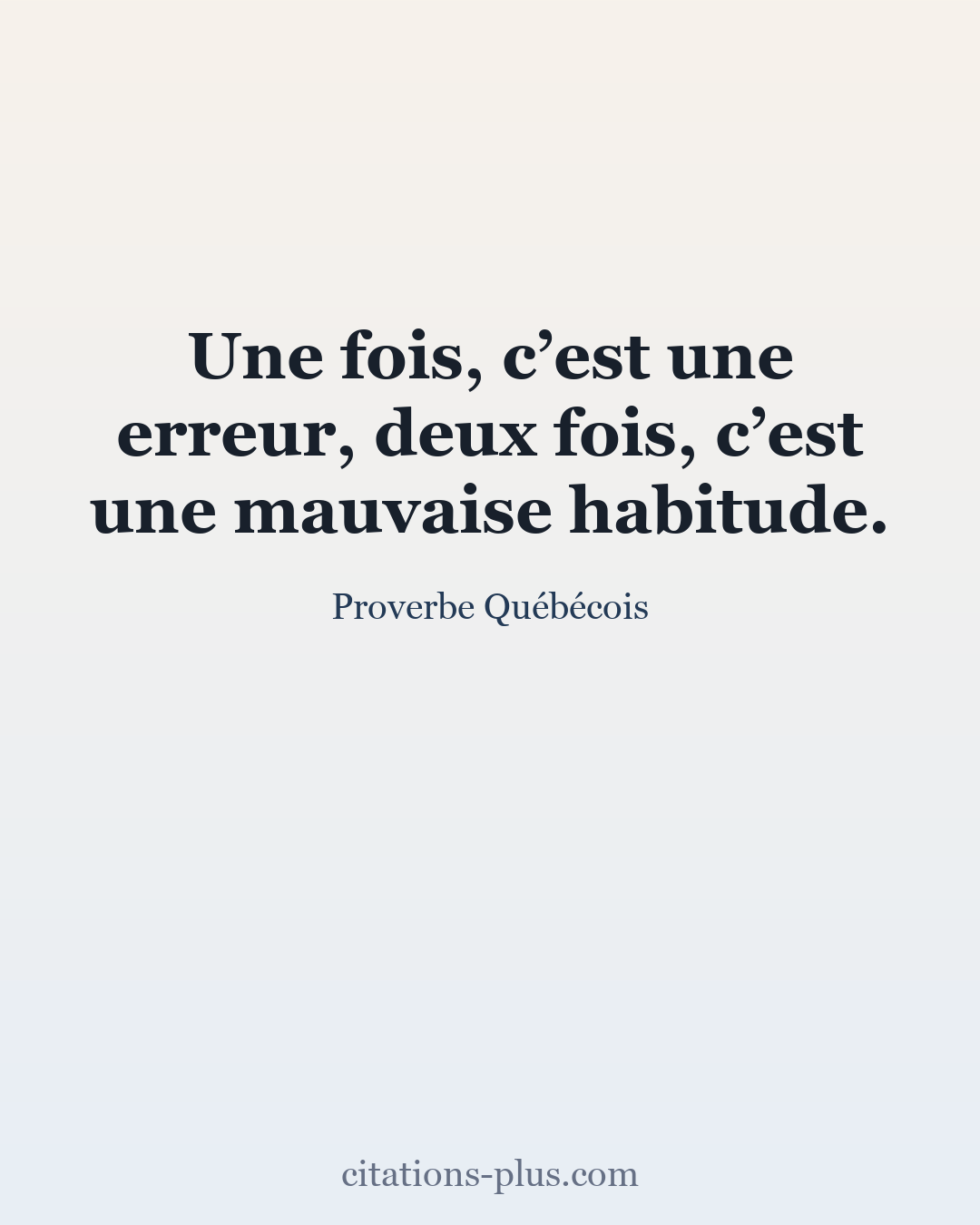 Carte Premium clair — Proverbe Québécois