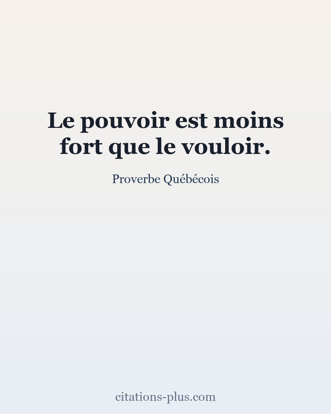 Carte Premium clair — Proverbe Québécois