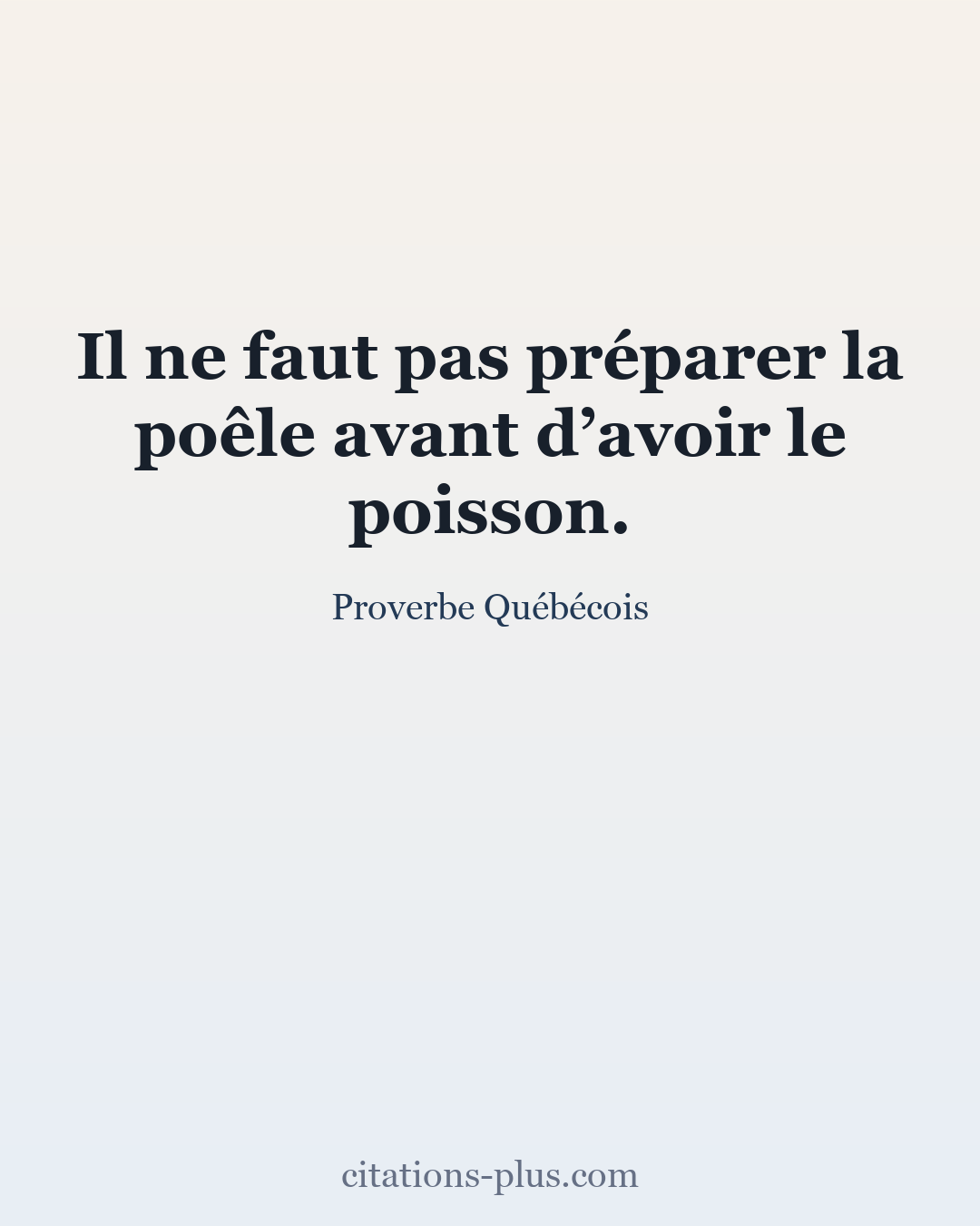 Carte Premium clair — Proverbe Québécois