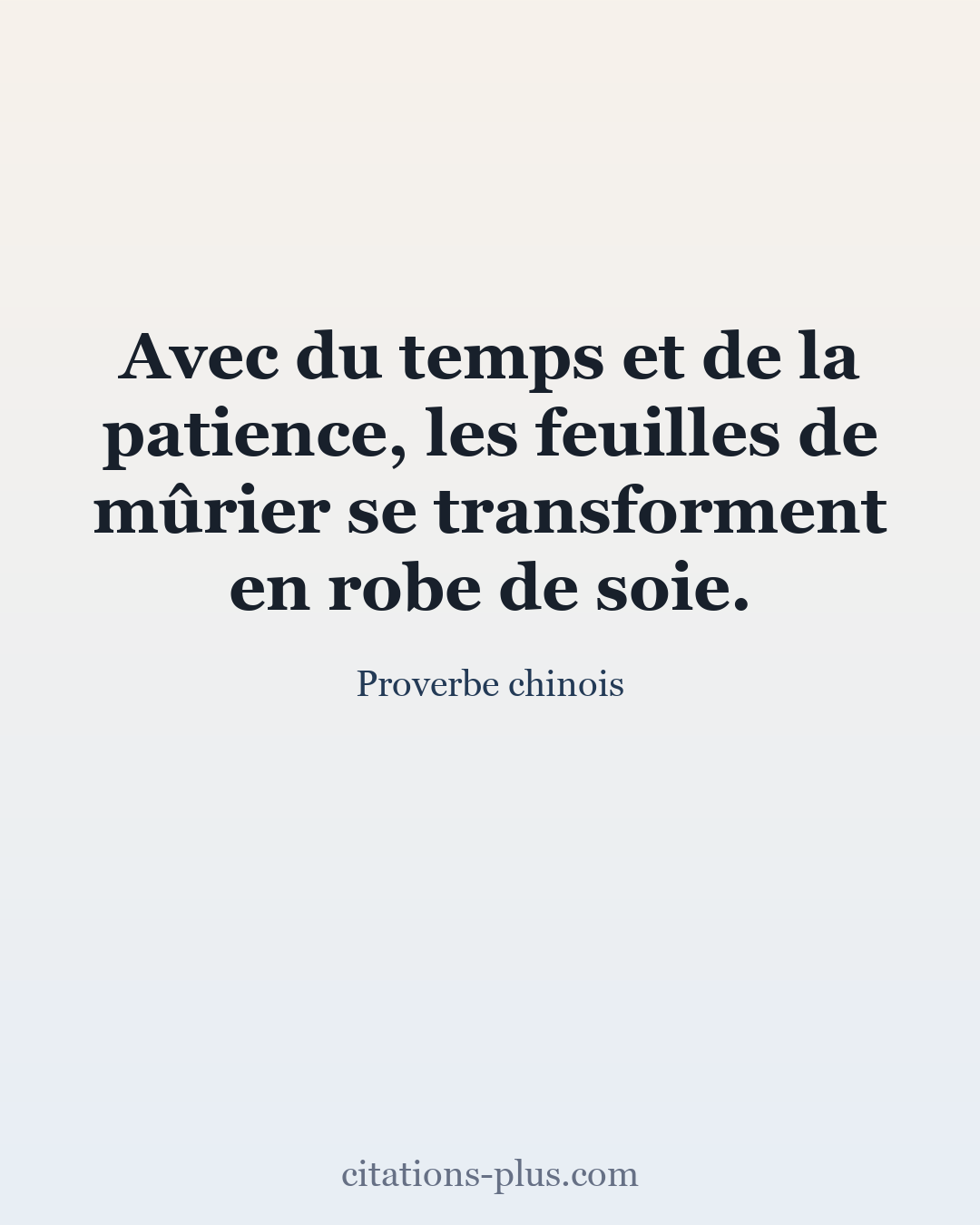Carte Premium clair — Proverbe chinois