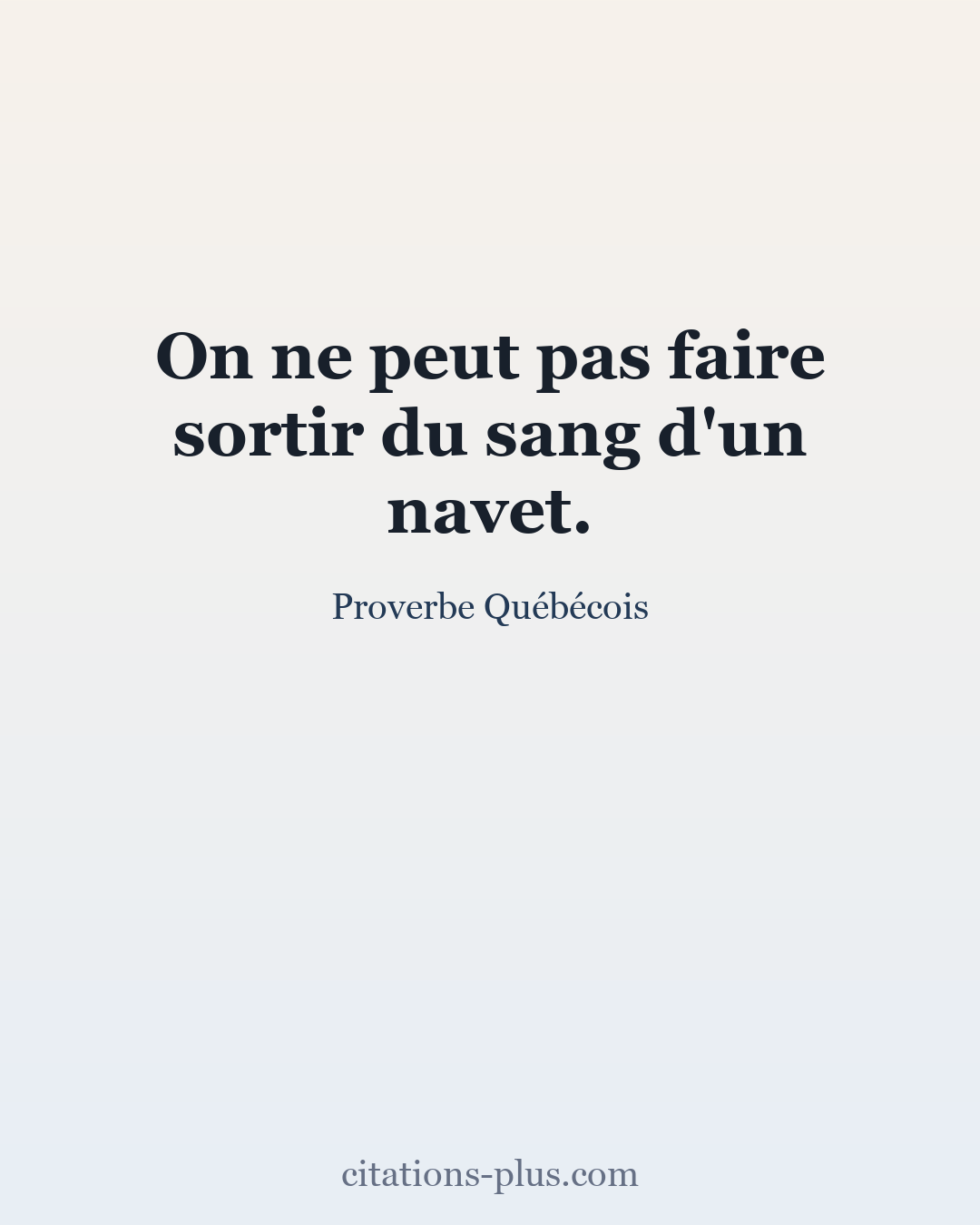 Carte Premium clair — Proverbe Québécois