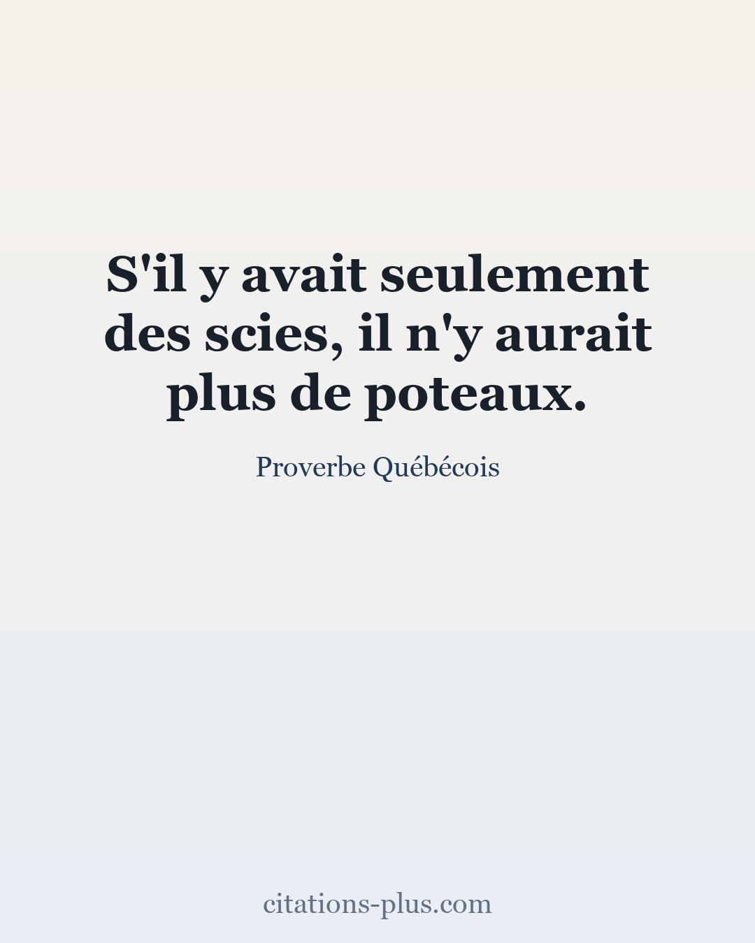 Carte Premium clair — Proverbe Québécois