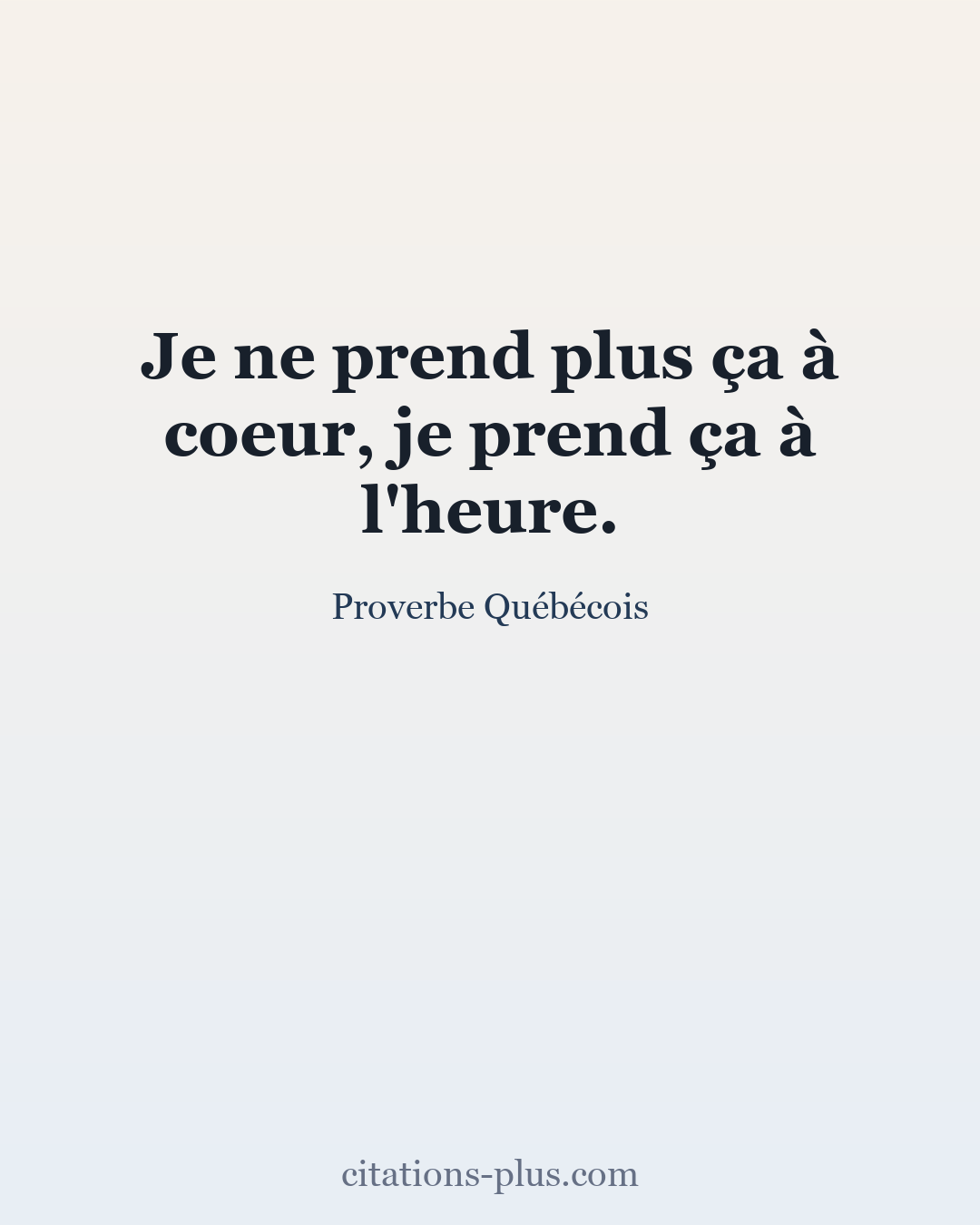 Carte Premium clair — Proverbe Québécois