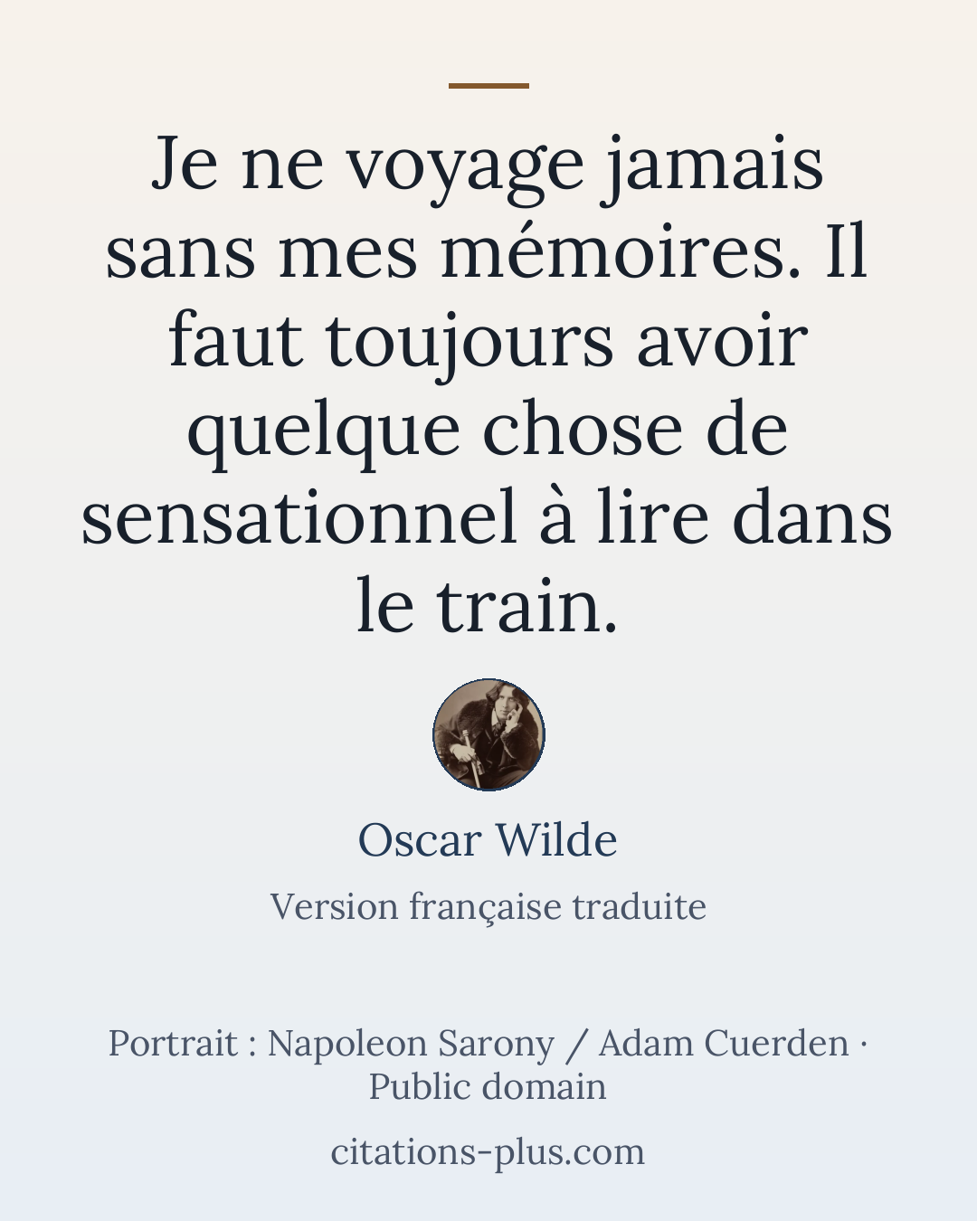 Carte Premium clair — Oscar Wilde
