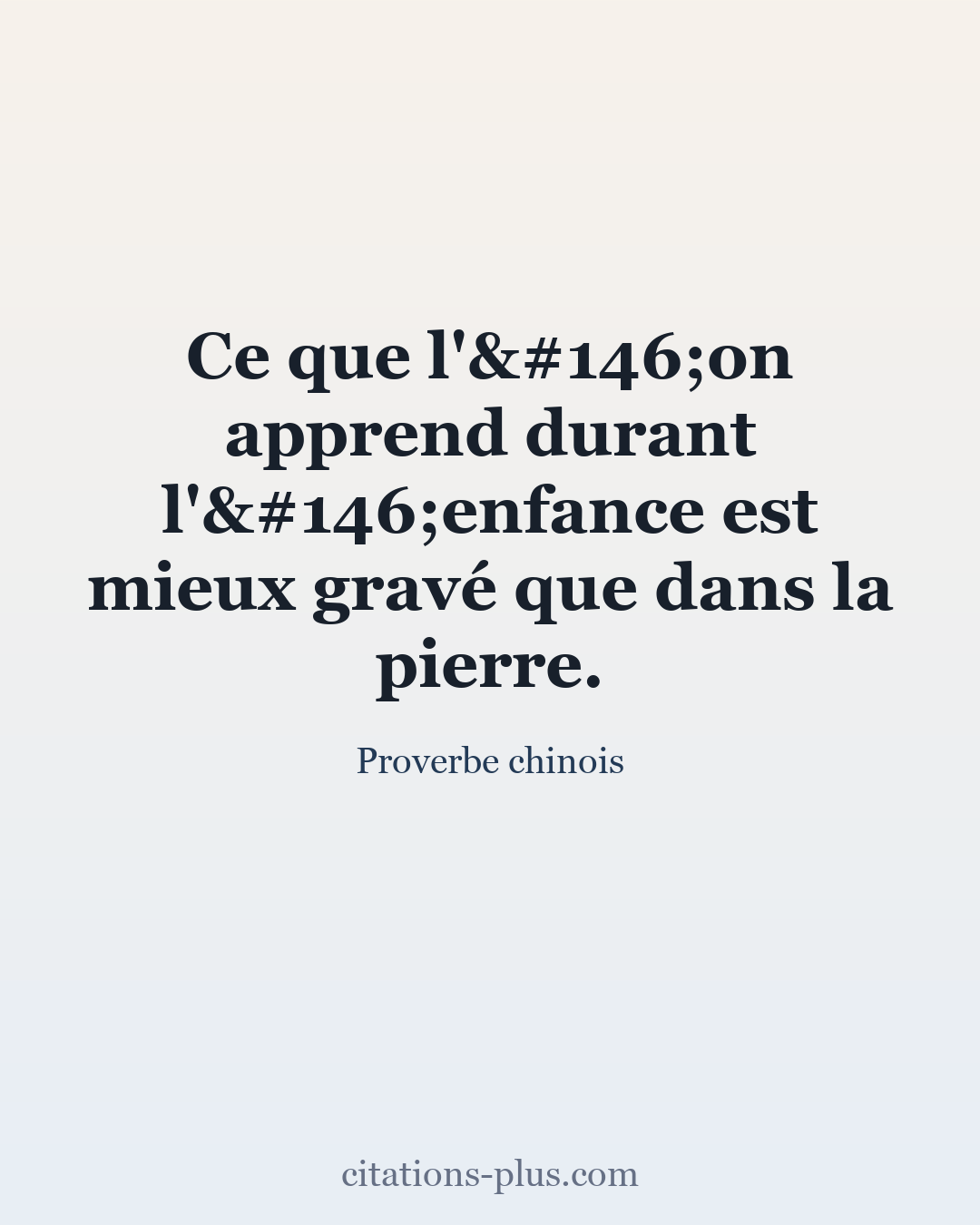 Carte Premium clair — Proverbe chinois