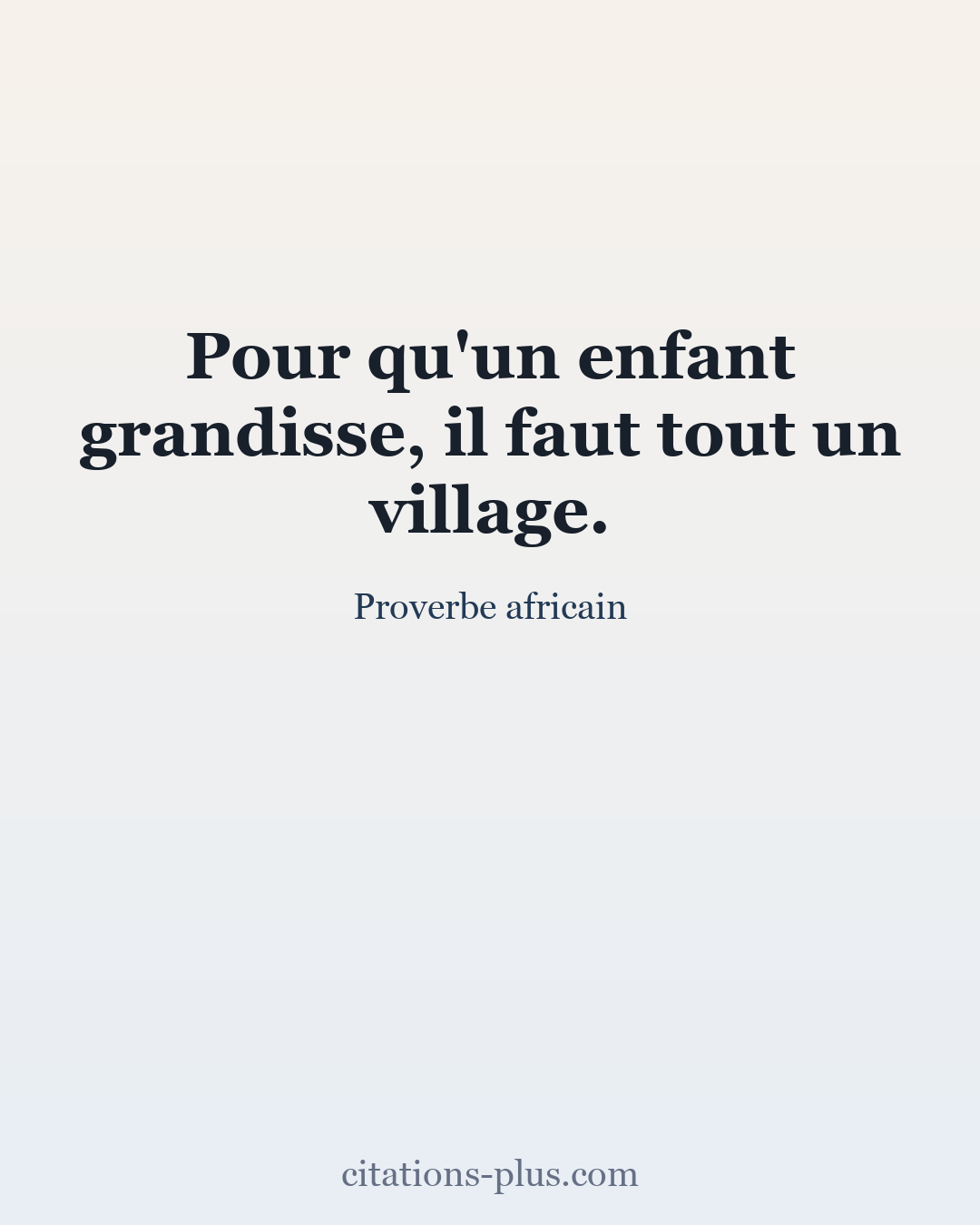Carte Premium clair — Proverbe africain