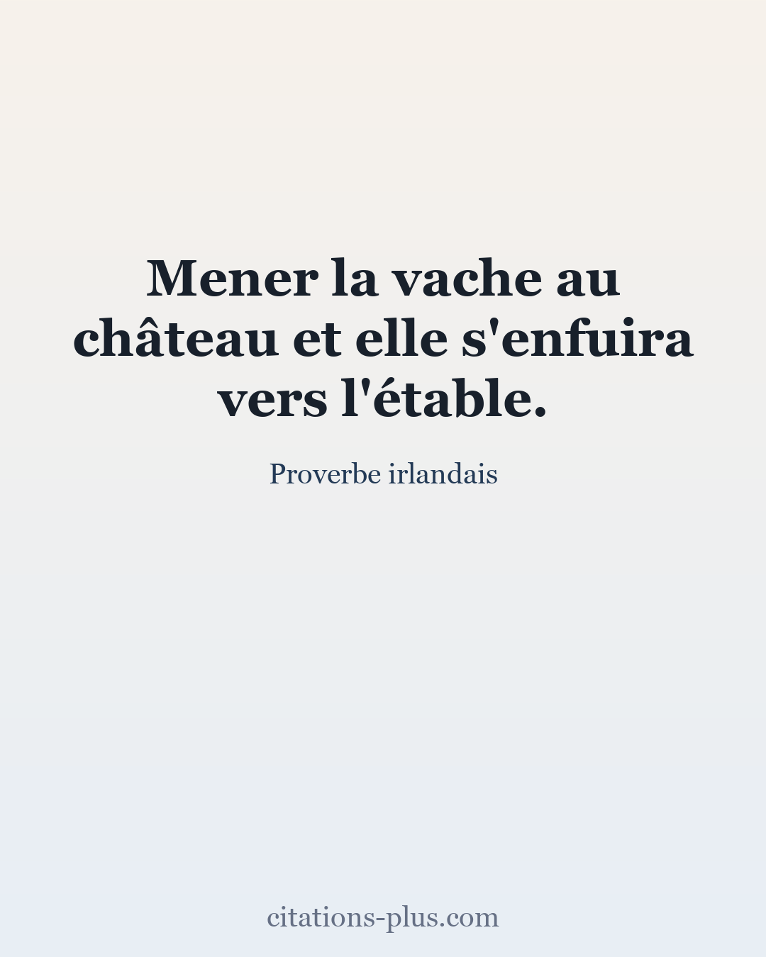 Carte Premium clair — Proverbe irlandais