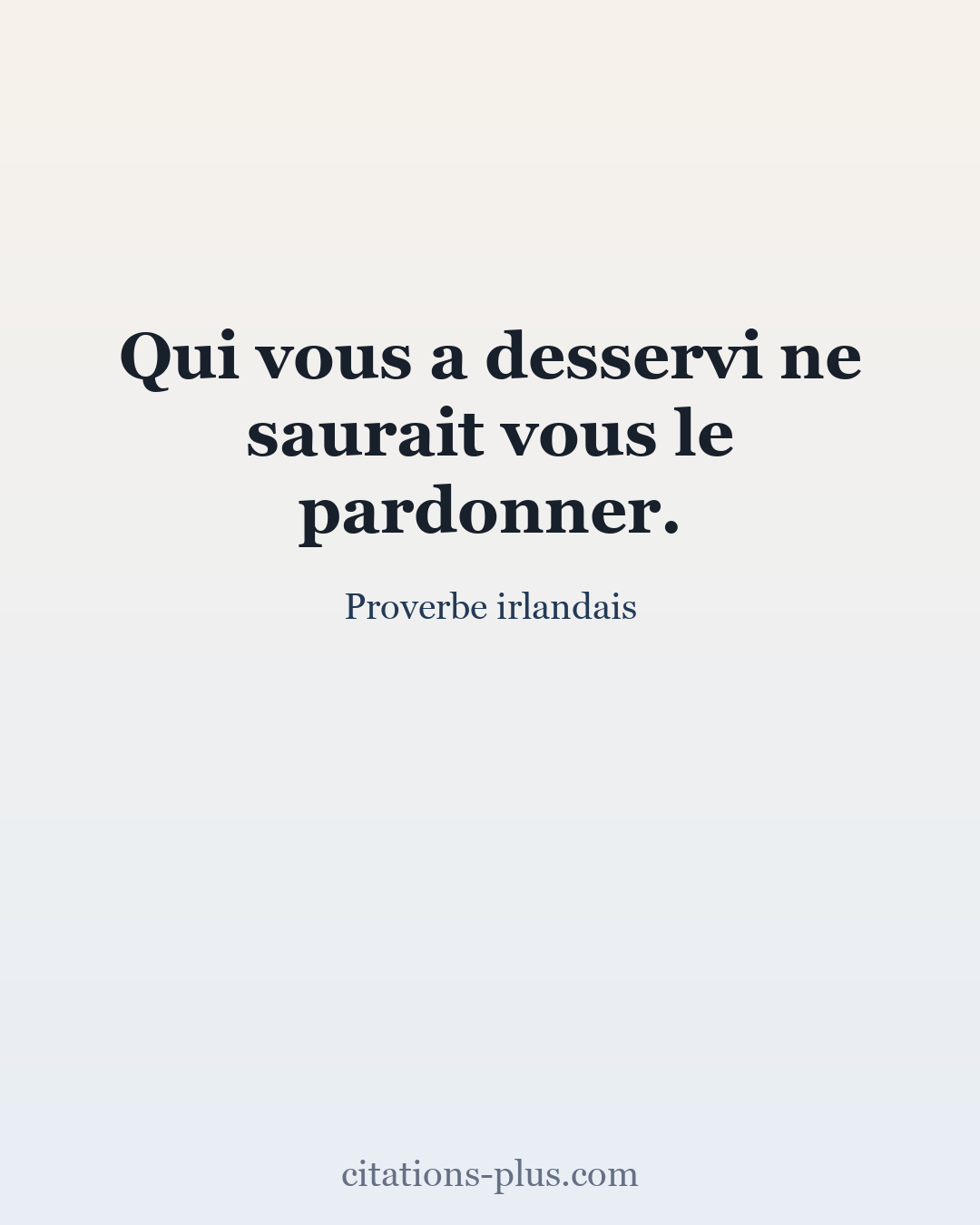 Carte Premium clair — Proverbe irlandais