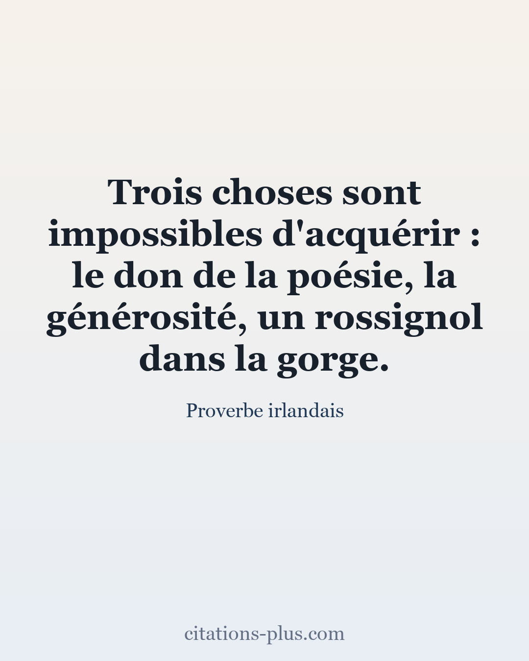 Carte Premium clair — Proverbe irlandais