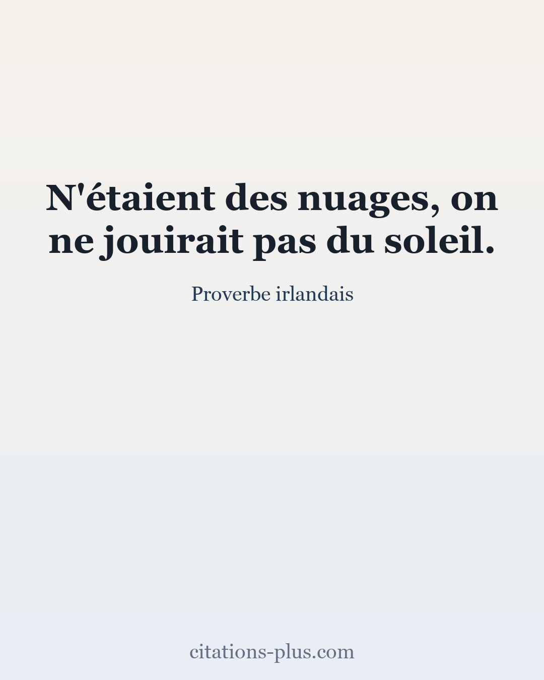 Carte Premium clair — Proverbe irlandais