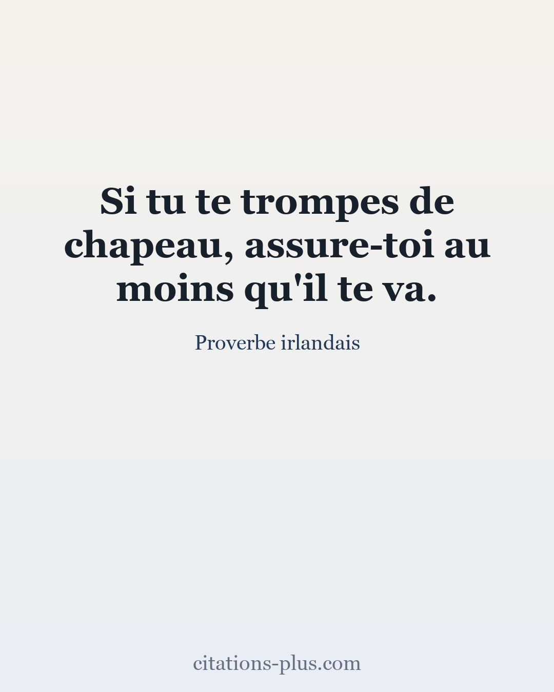 Carte Premium clair — Proverbe irlandais