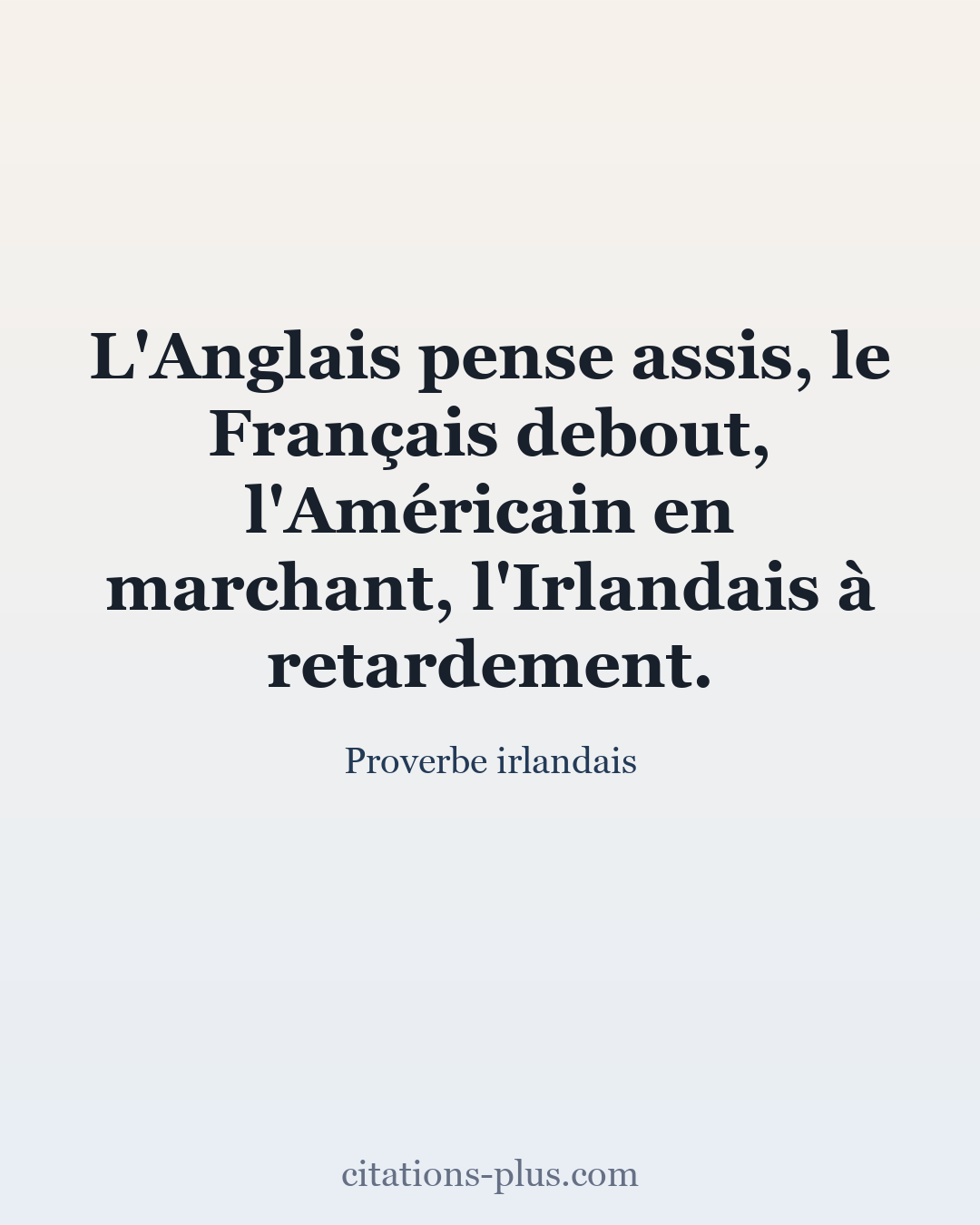 Carte Premium clair — Proverbe irlandais