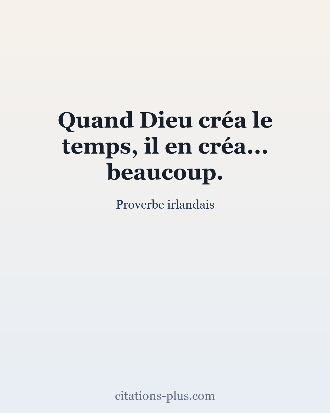 Carte Premium clair — Proverbe irlandais