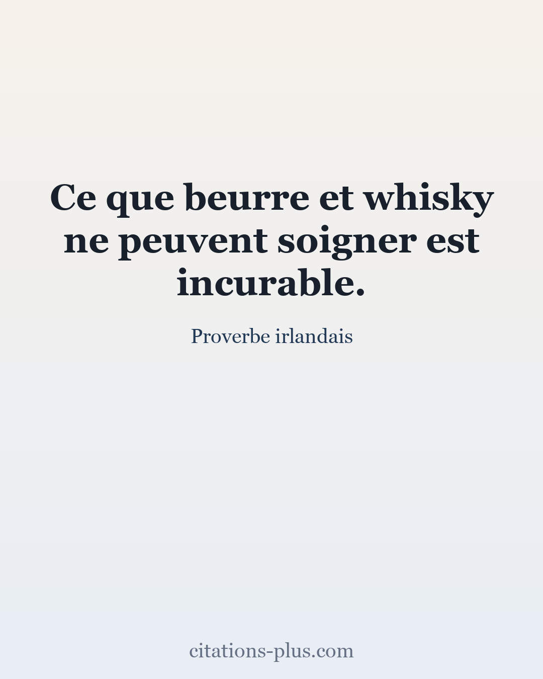 Carte Premium clair — Proverbe irlandais
