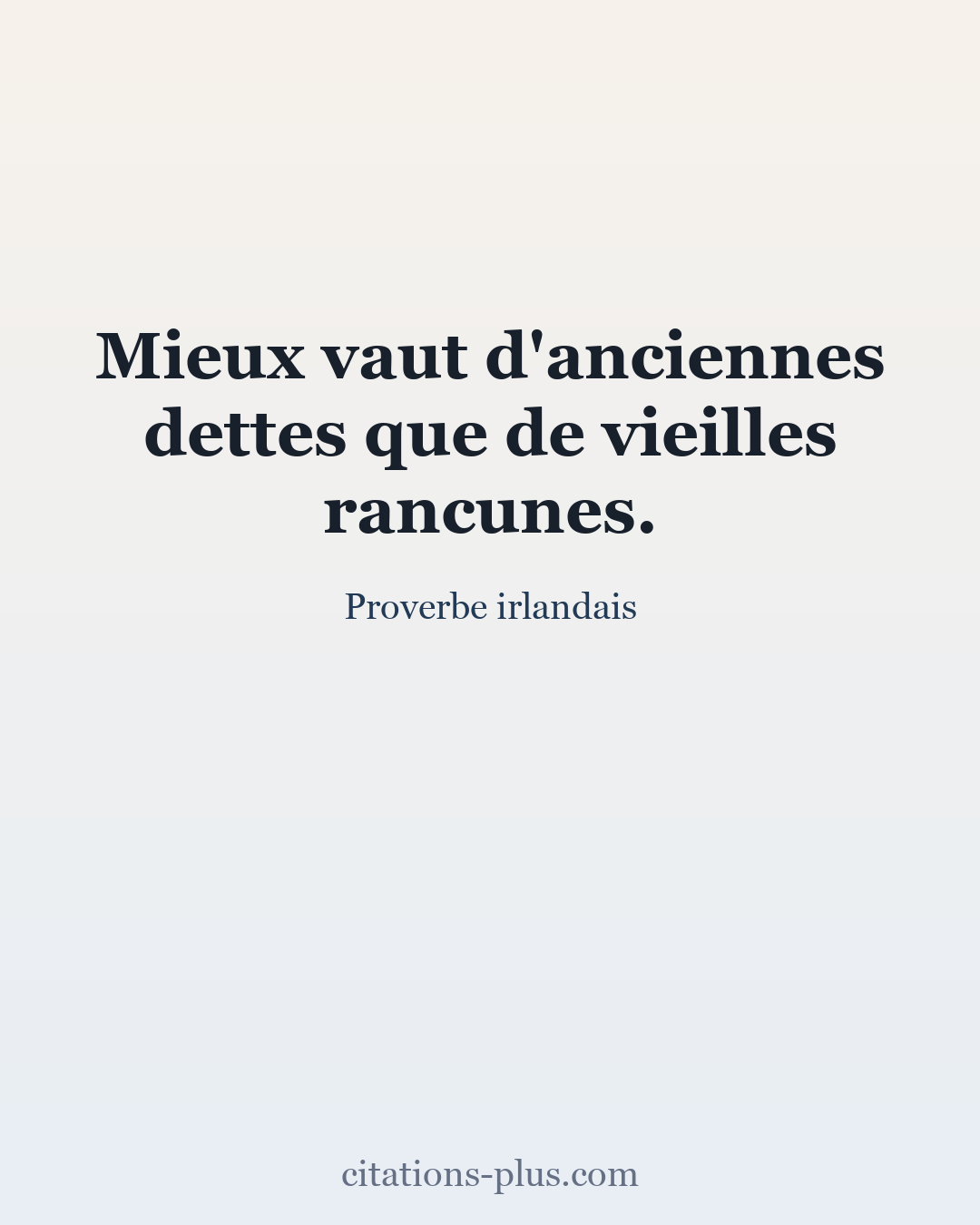 Carte Premium clair — Proverbe irlandais