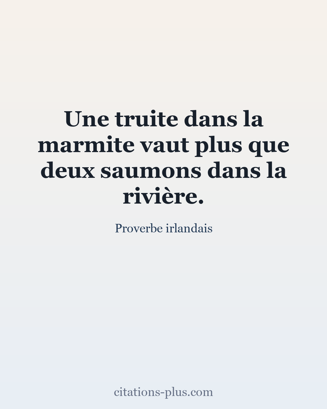 Carte Premium clair — Proverbe irlandais