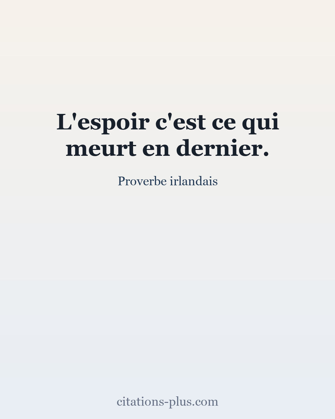 Carte Premium clair — Proverbe irlandais