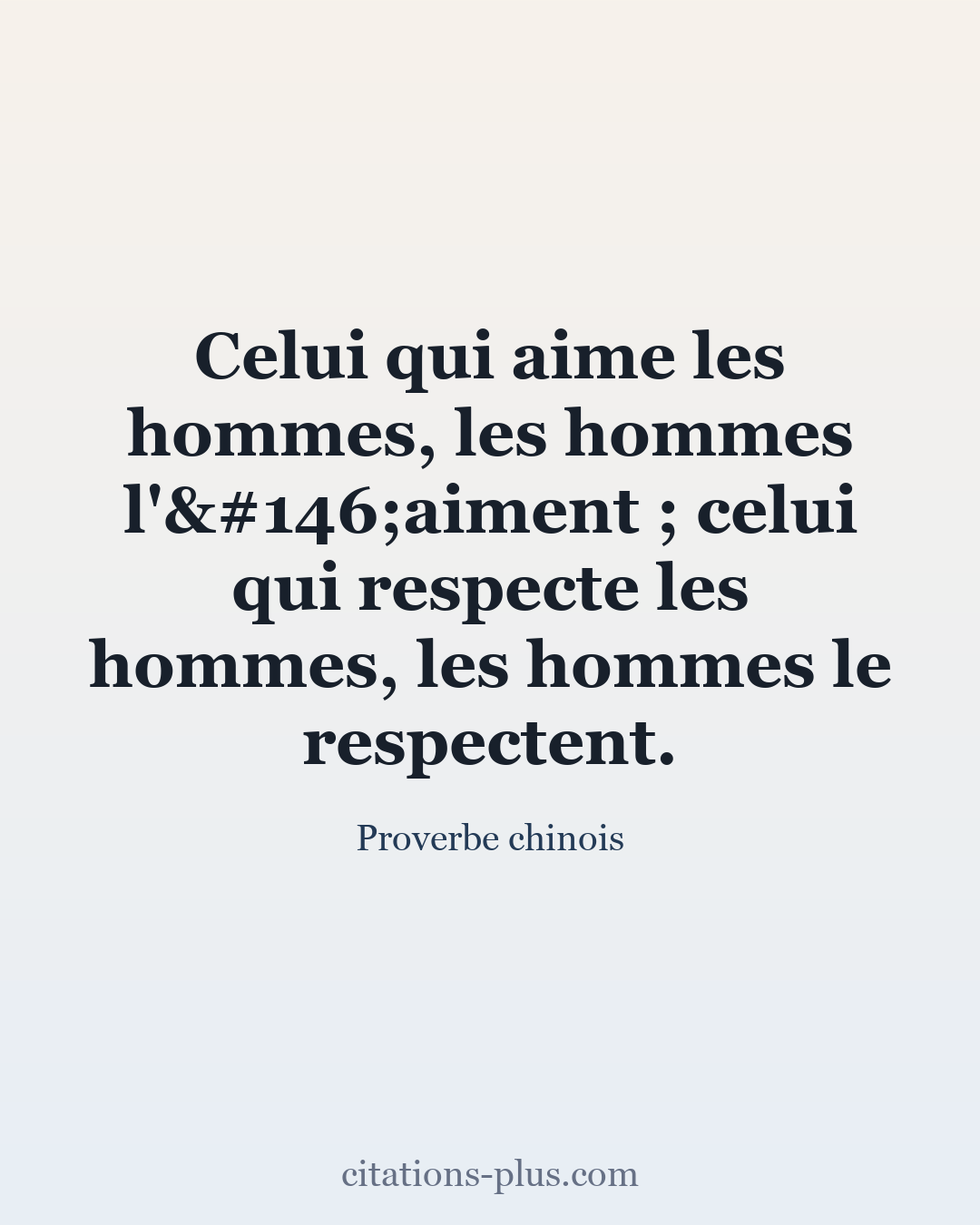 Carte Premium clair — Proverbe chinois