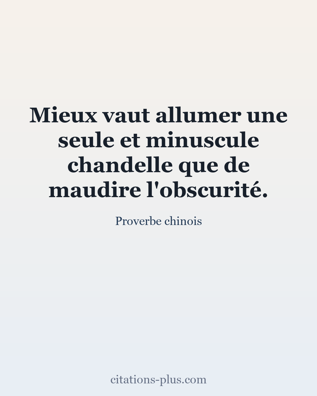 Carte Premium clair — Proverbe chinois