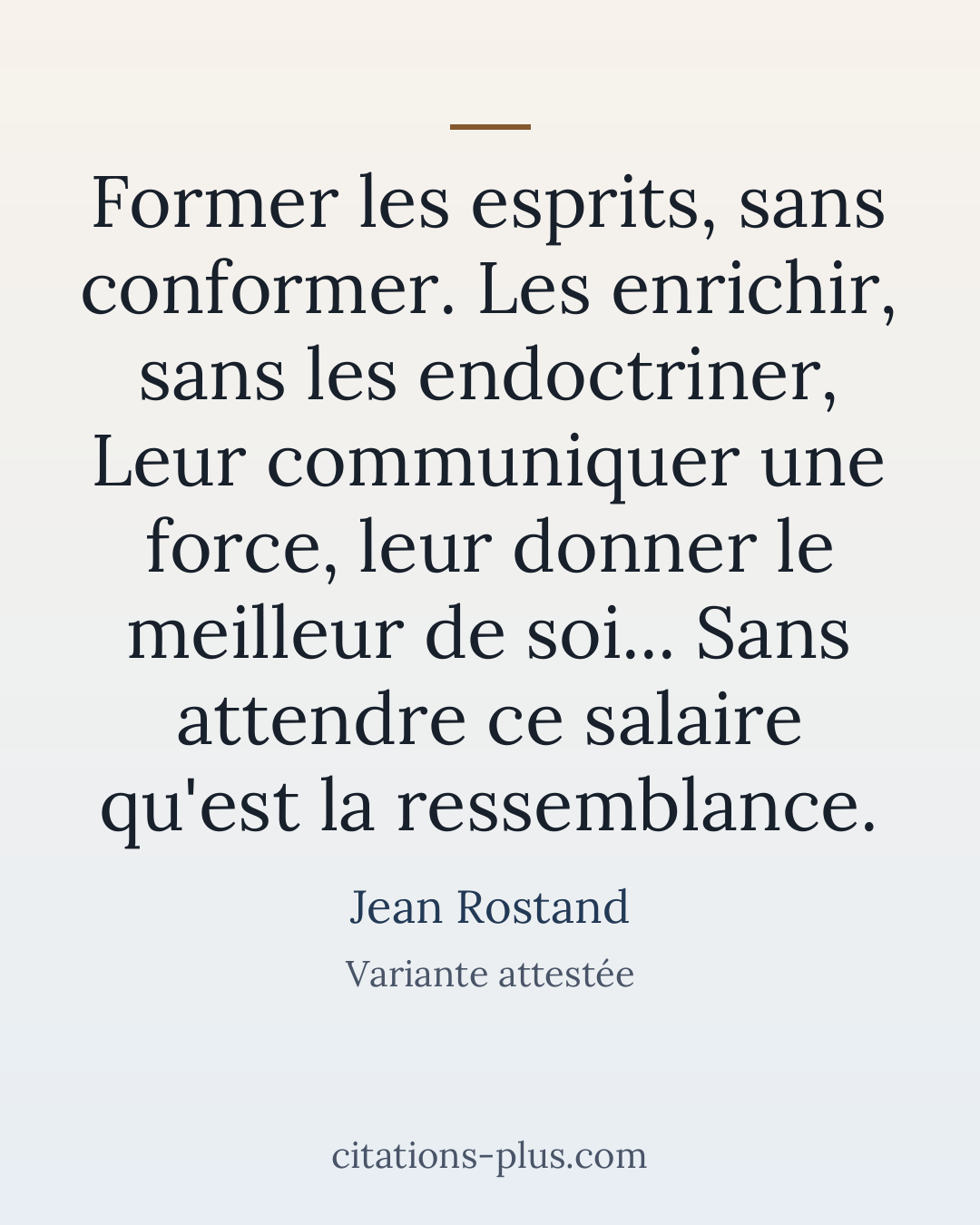 Carte Premium clair — Jean Rostand