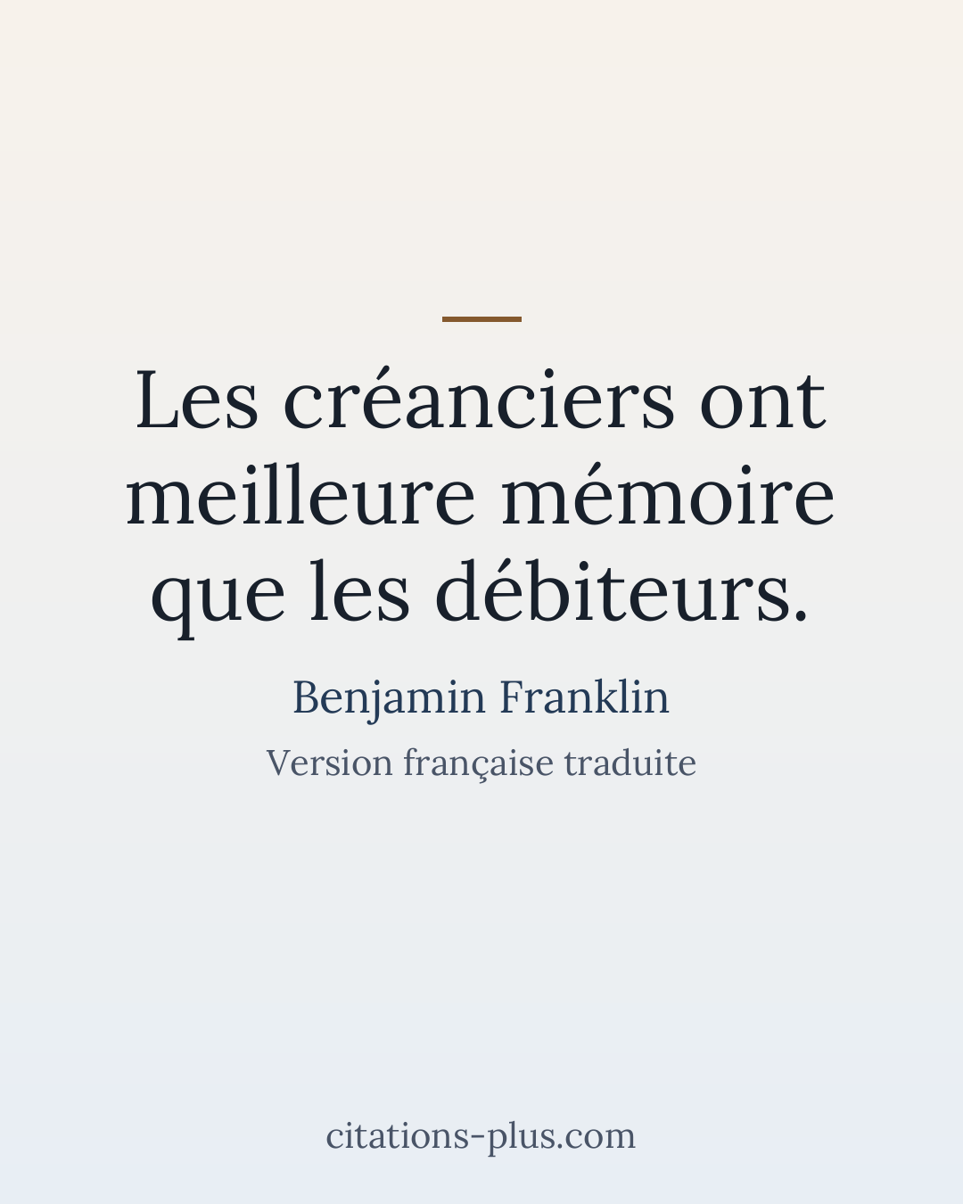 Carte Premium clair — Benjamin Franklin