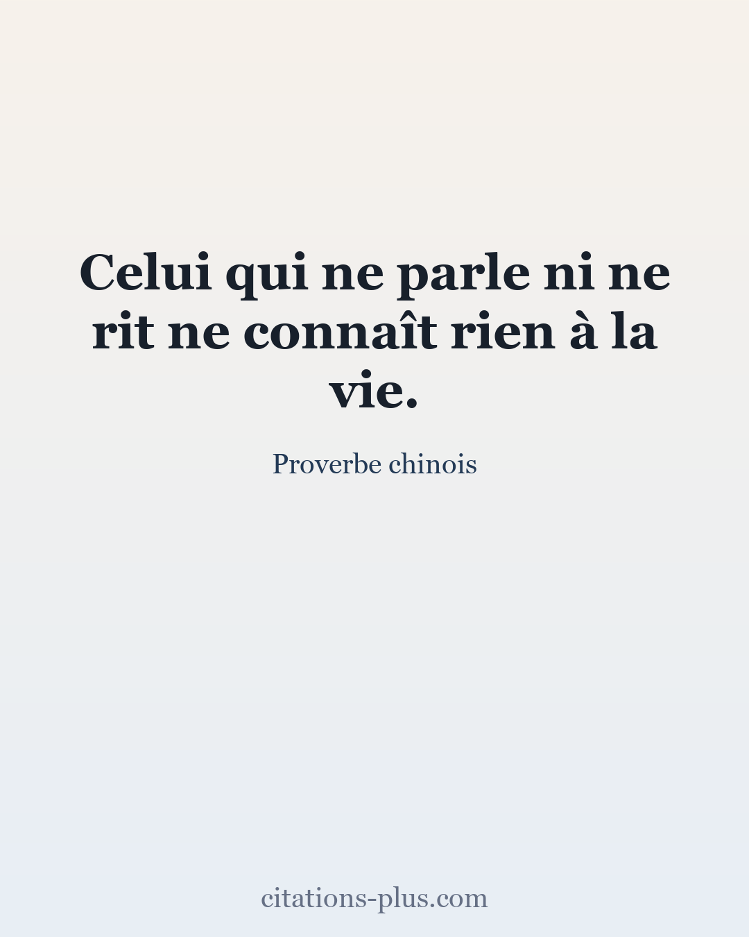 Carte Premium clair — Proverbe chinois
