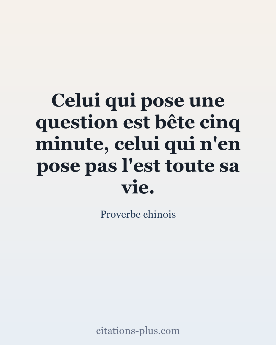 Carte Premium clair — Proverbe chinois