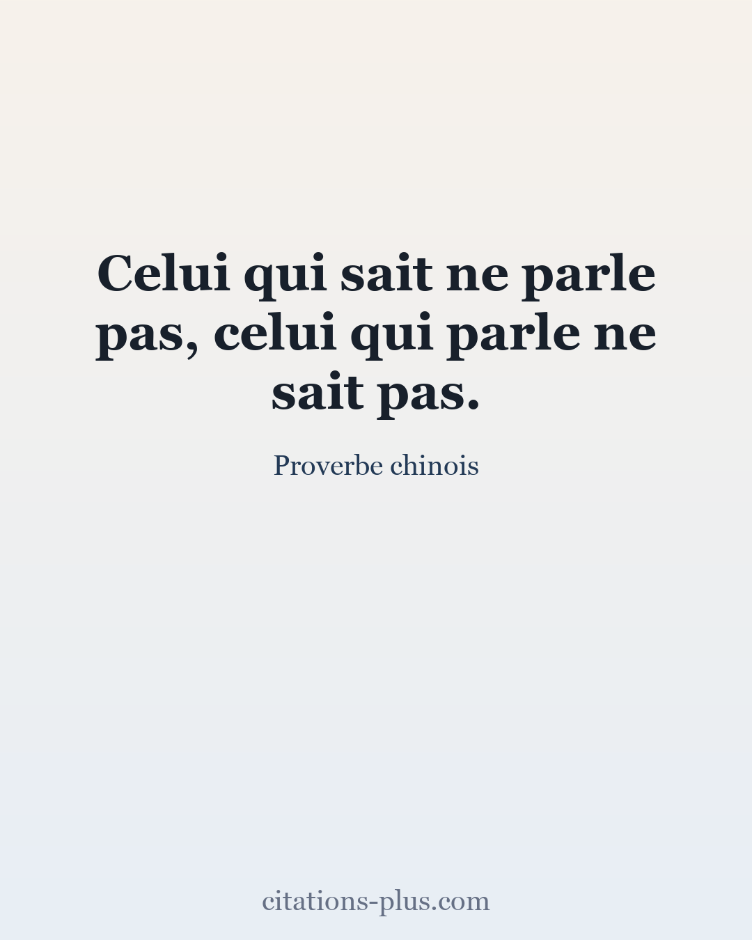 Carte Premium clair — Proverbe chinois
