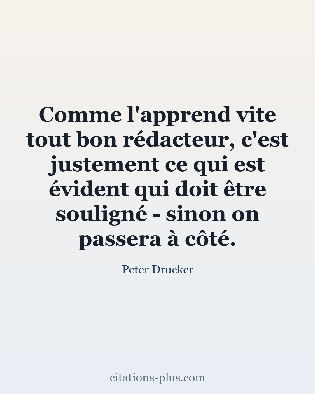 Carte Premium clair — Peter Drucker