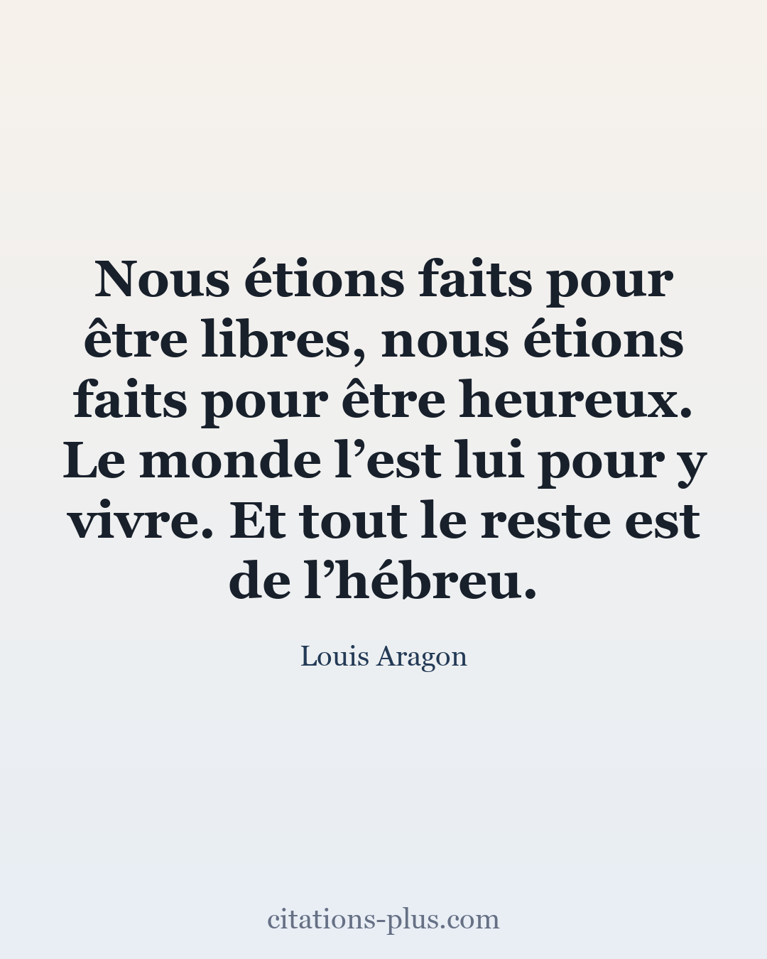 Carte Premium clair — Louis Aragon