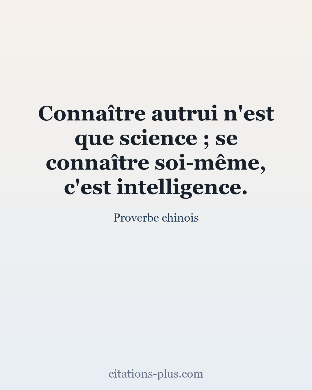 Carte Premium clair — Proverbe chinois