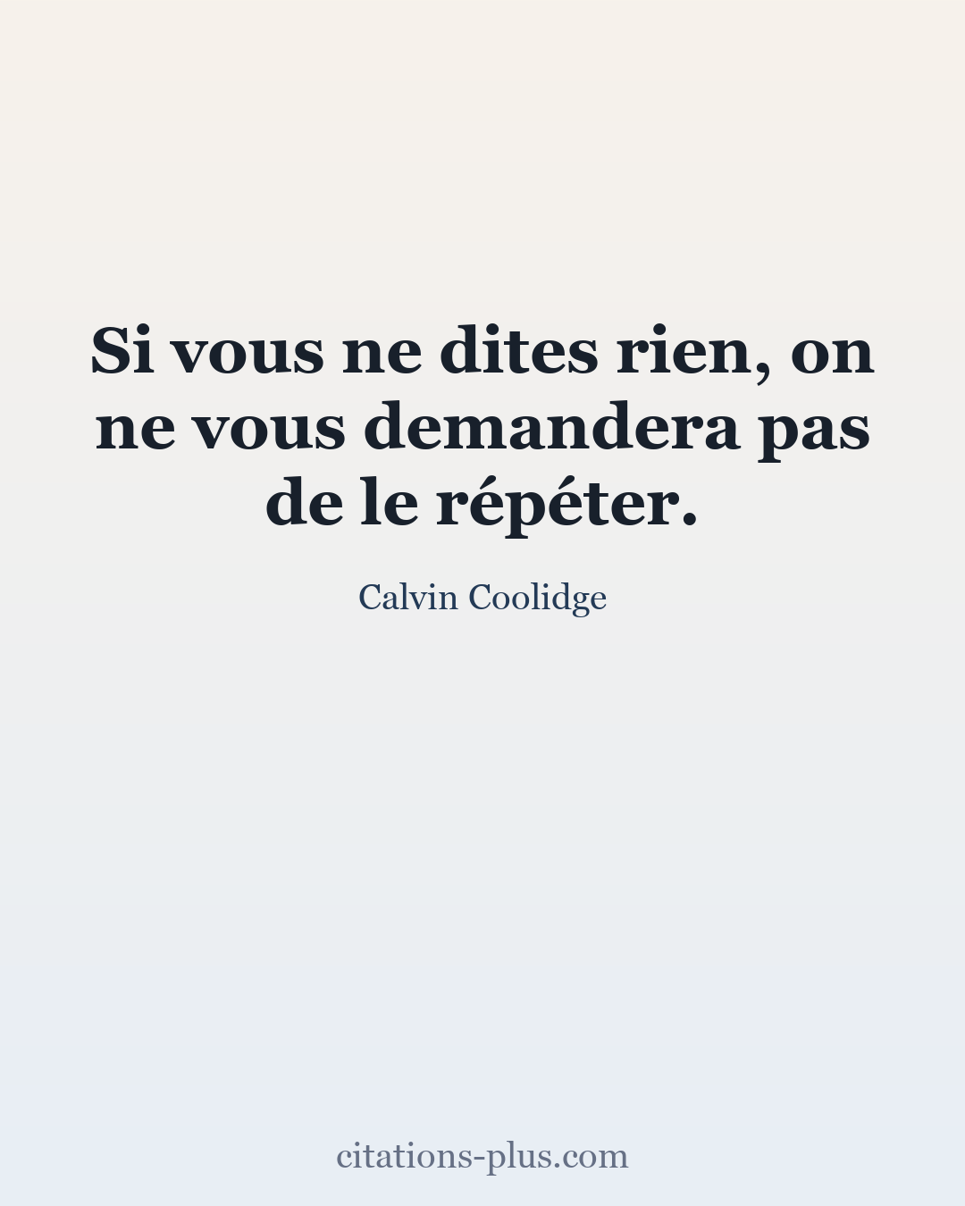 Carte Premium clair — Calvin Coolidge