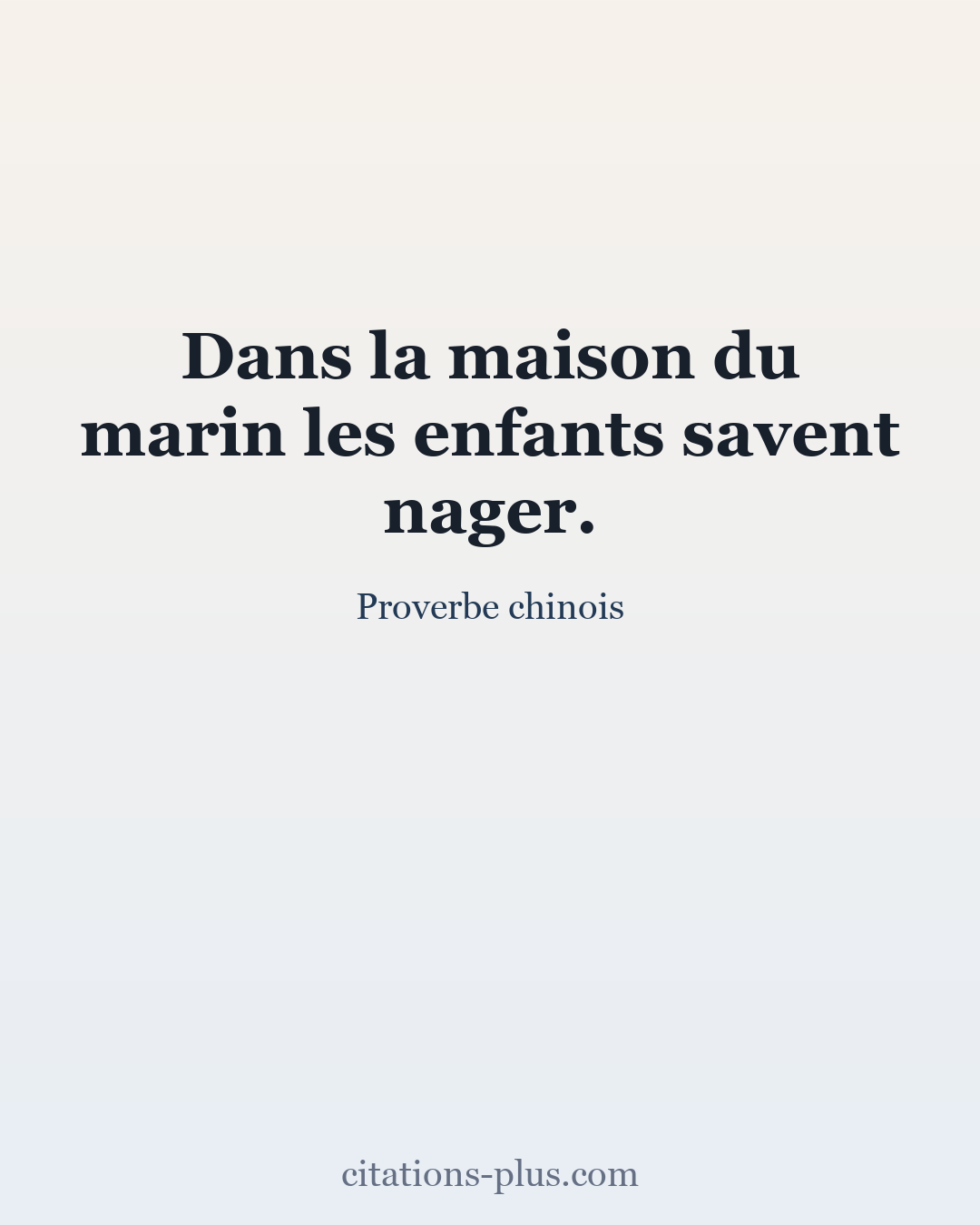 Carte Premium clair — Proverbe chinois