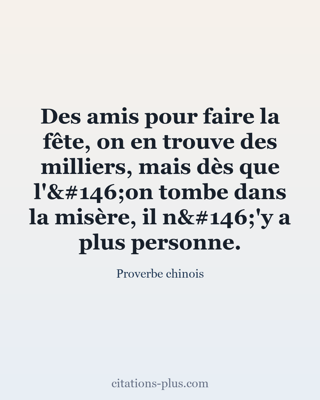 Carte Premium clair — Proverbe chinois