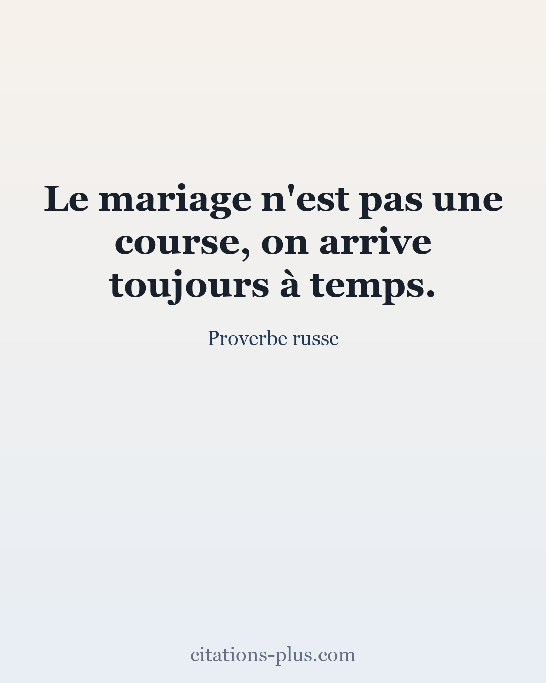 Carte Premium clair — Proverbe russe
