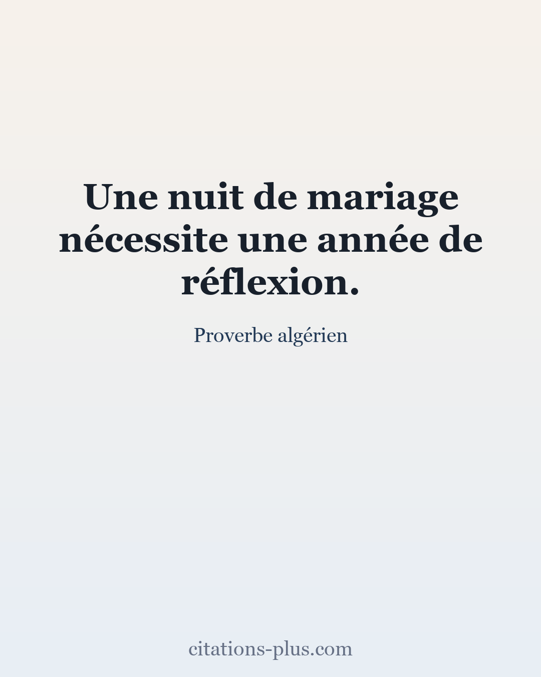 Carte Premium clair — Proverbe algérien