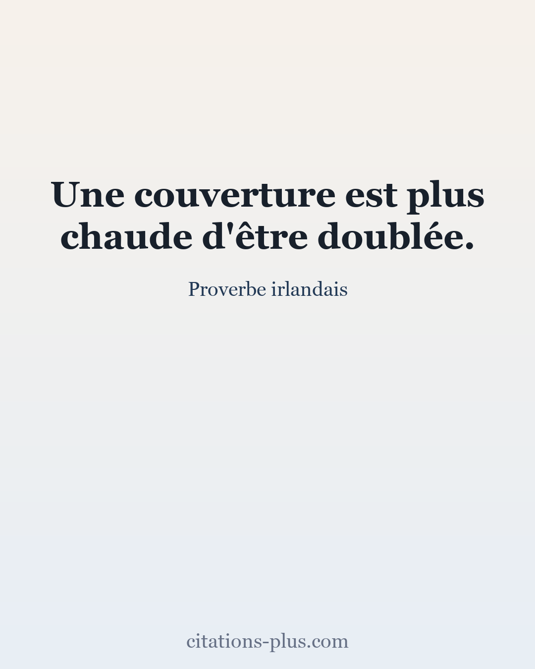 Carte Premium clair — Proverbe irlandais