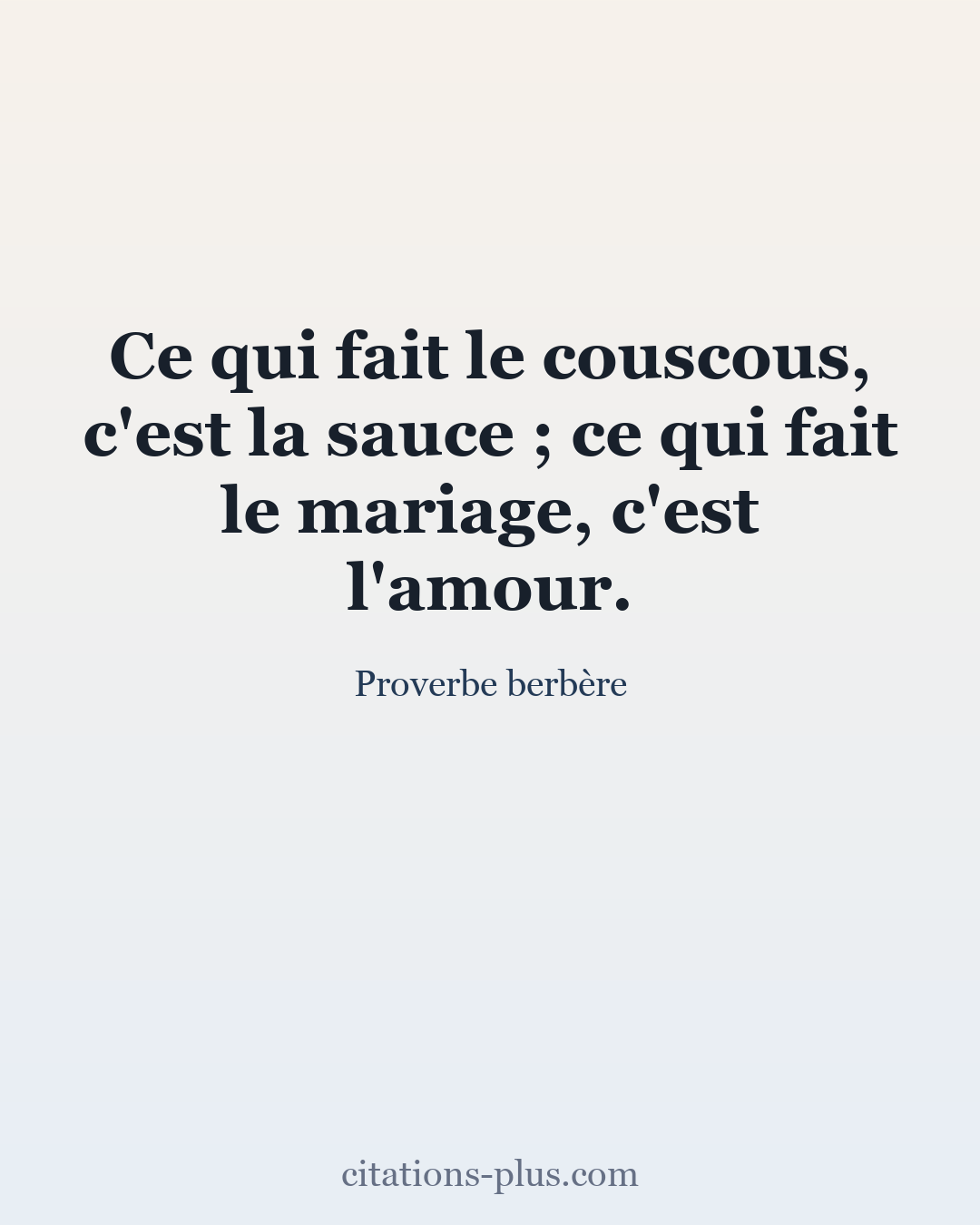 Carte Premium clair — Proverbe berbère
