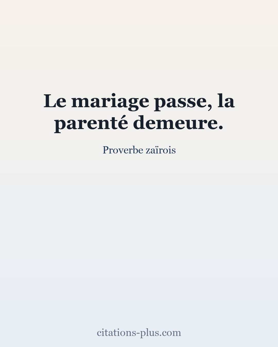 Carte Premium clair — Proverbe zaïrois