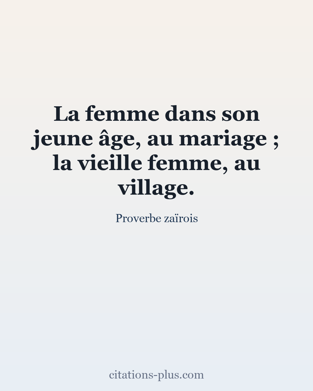 Carte Premium clair — Proverbe zaïrois